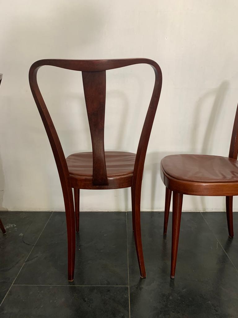6 Dining Chairs with Leatherette Seat by Pirelli Sapsa, 1950s In Good Condition For Sale In Montelabbate, PU