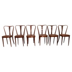 6 Dining Chairs with Leatherette Seat by Pirelli Sapsa, 1950s