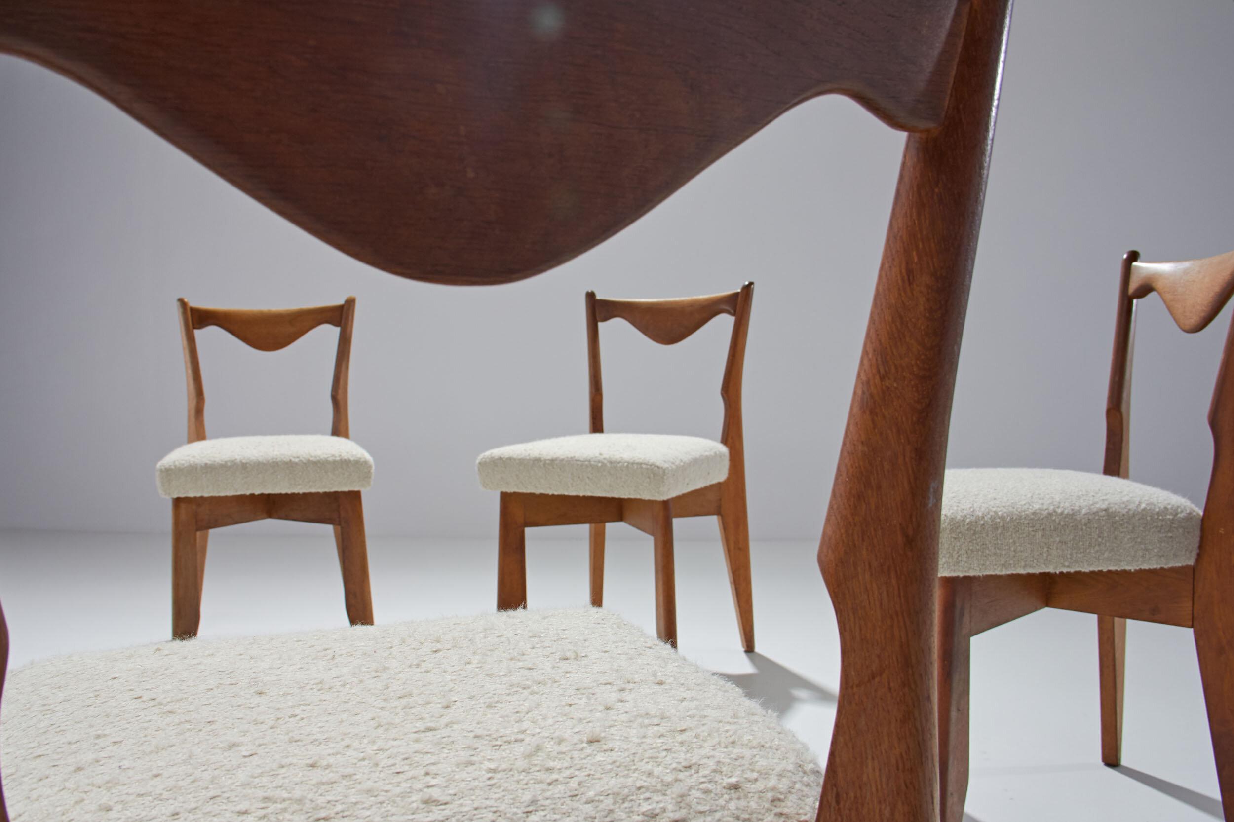 6 Dinner Chairs by Guillerme et Chambron, France, 1960s 3