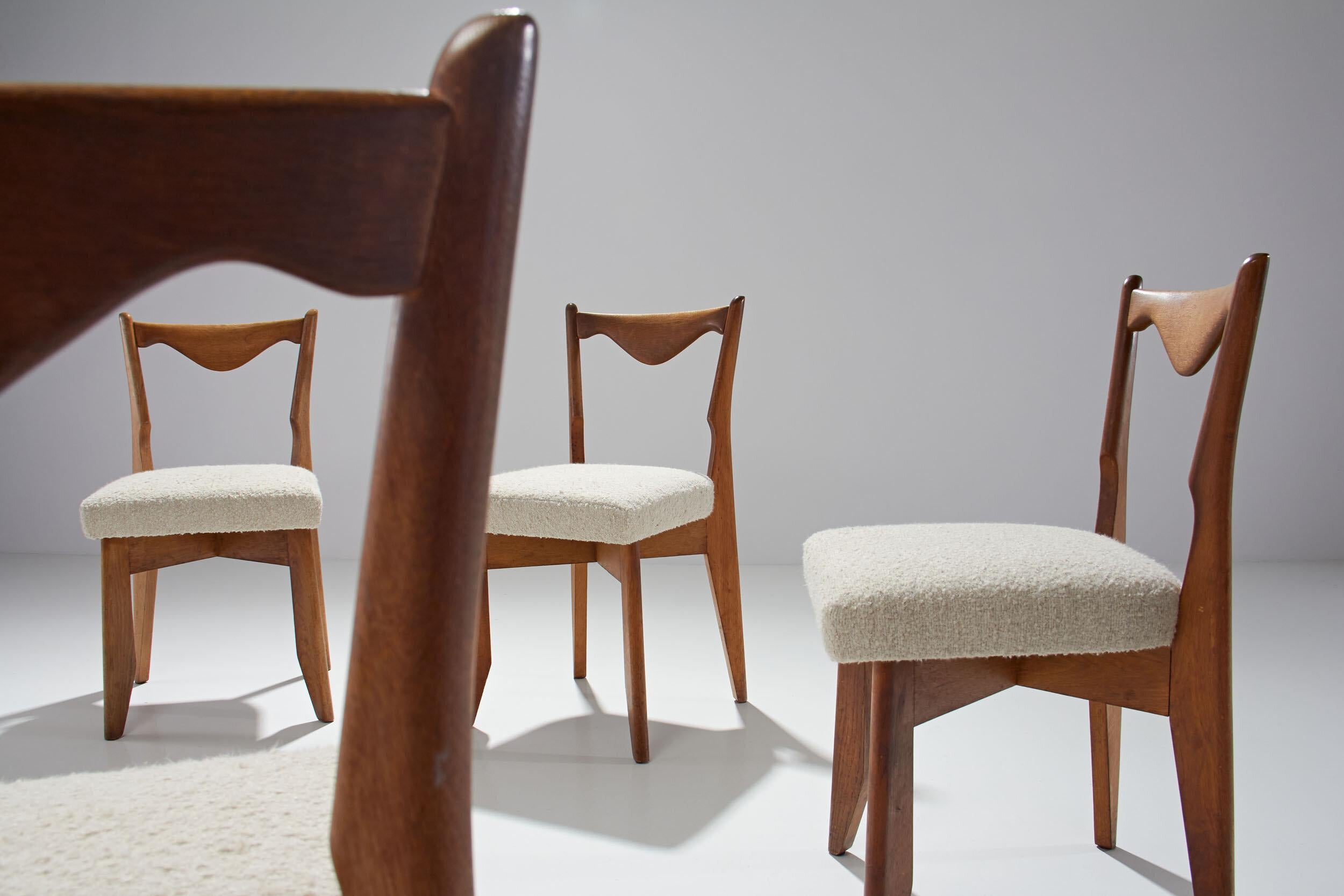 6 Dinner Chairs by Guillerme et Chambron, France, 1960s 1