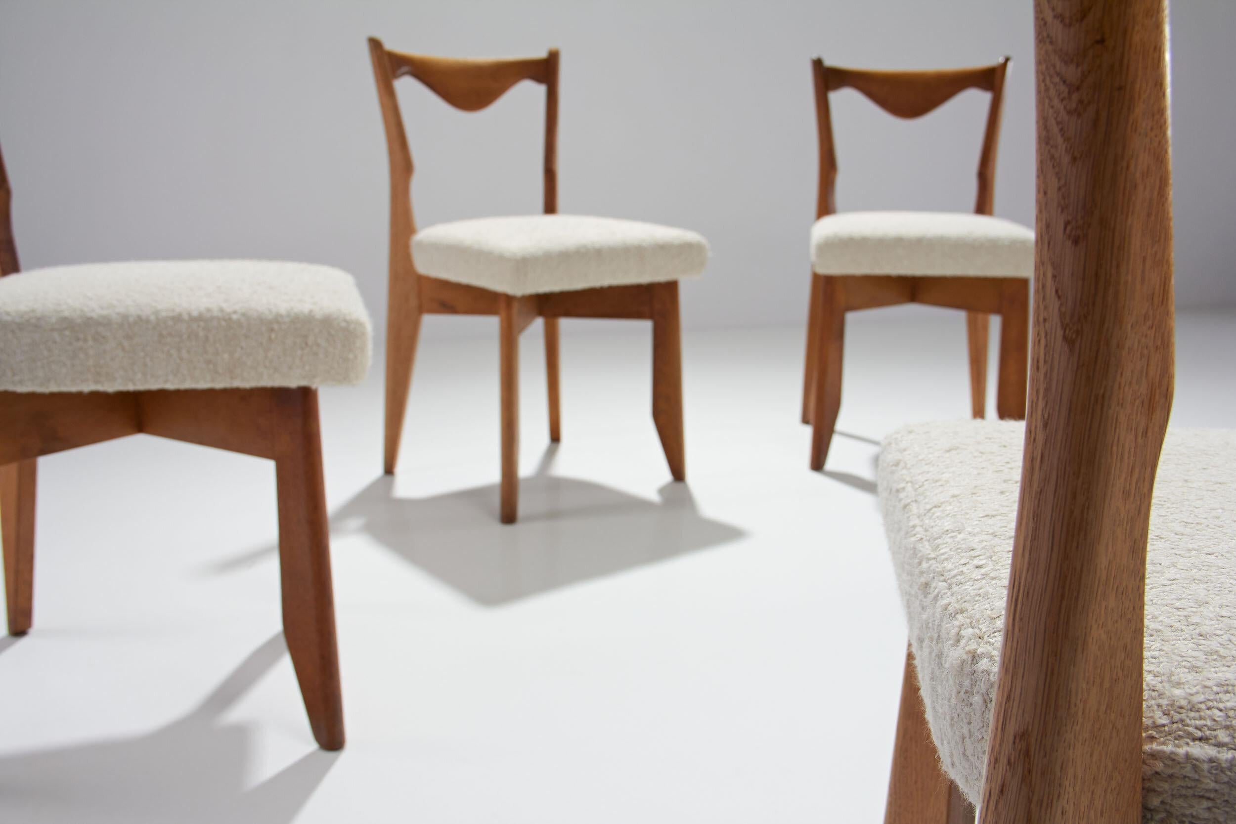 6 Dinner Chairs by Guillerme et Chambron, France, 1960s 2