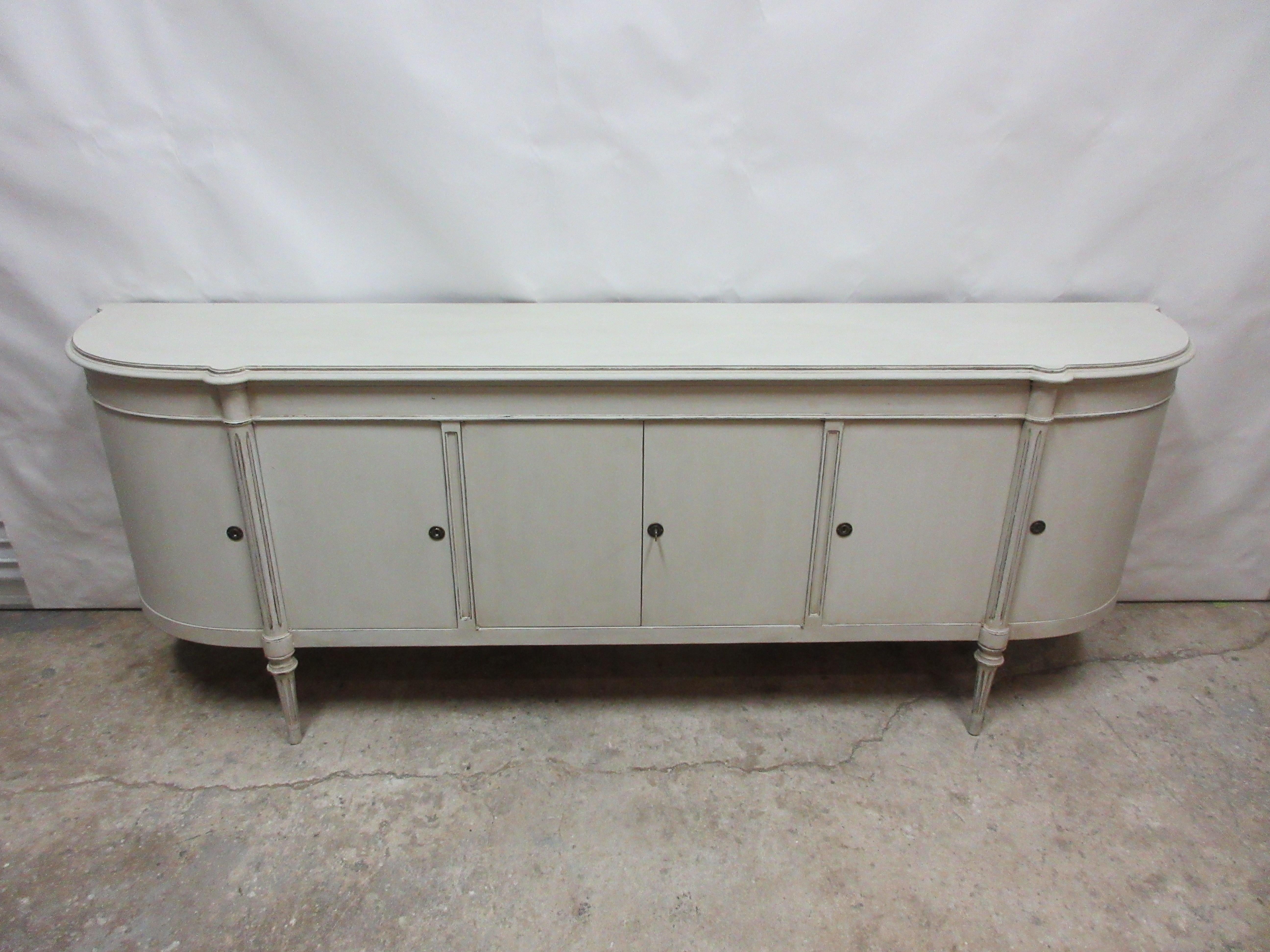 This Gustavian Sideboard was found at an Estate Auction in Stockholm Sweden. it has been restored and repainted in Milk Paints 