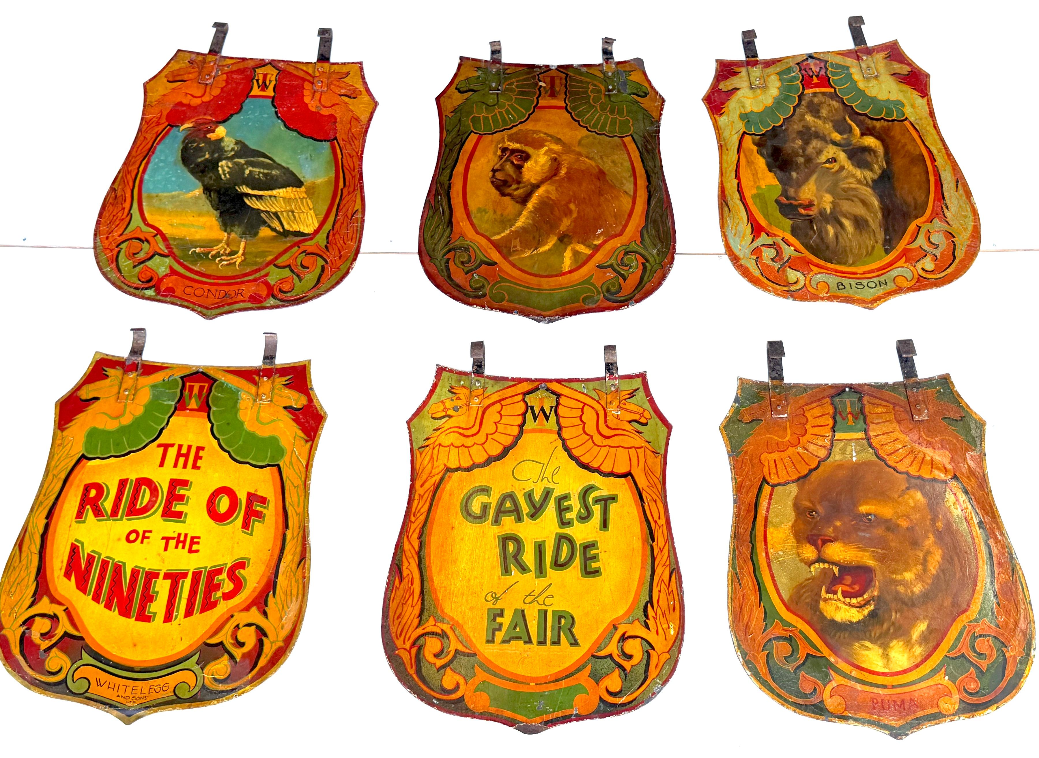 6 Double-Sided Wombwell & Whitelegg Victorian Exotic Animalier Tole Panels, 1891 Alto victoriano en venta