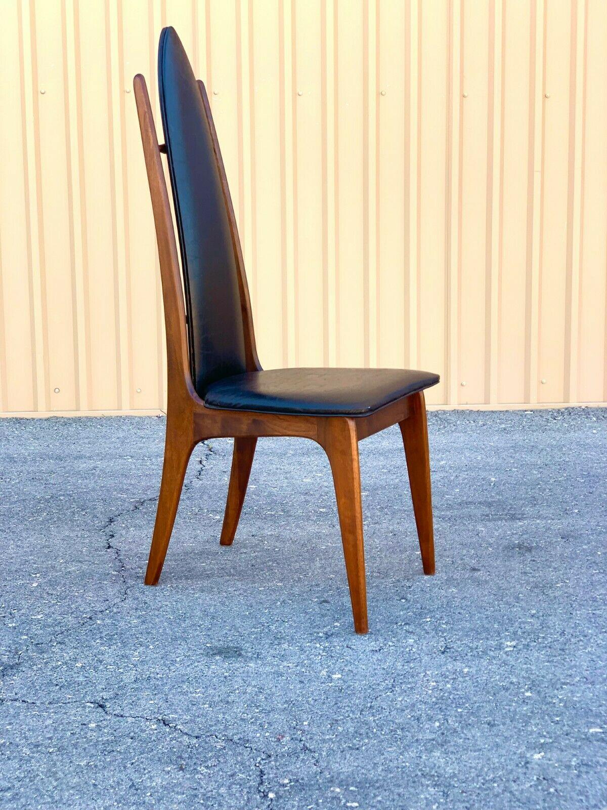 Mid-20th Century 6 Dramatic Mid Century High Back Dining Chairs Attributed to Adrian Pearsall