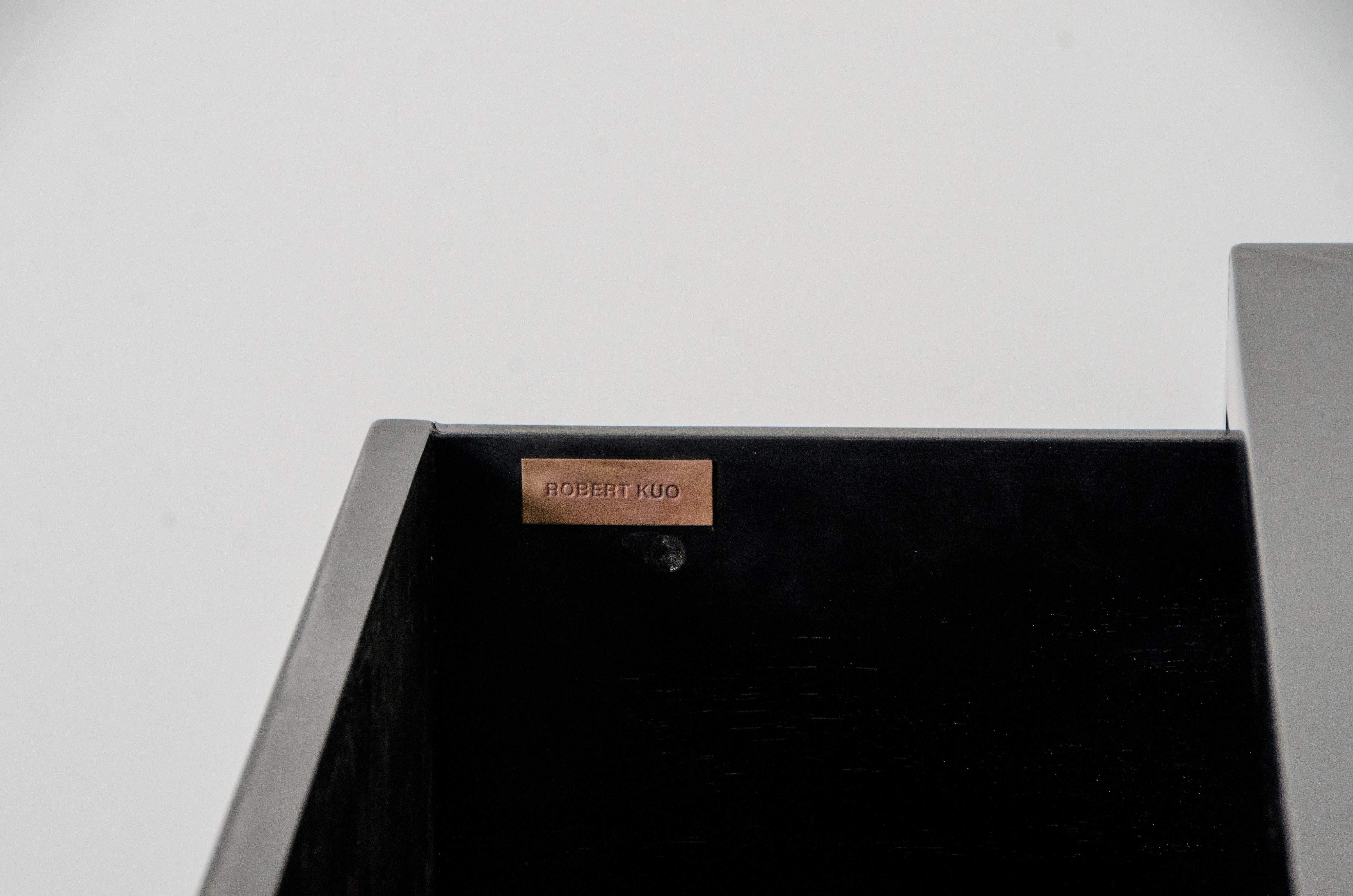 Mueble de 6 cajones con tiradores de cristal de Bai Jade de Pekín y base de cobre de Robert Kuo Cobre en venta