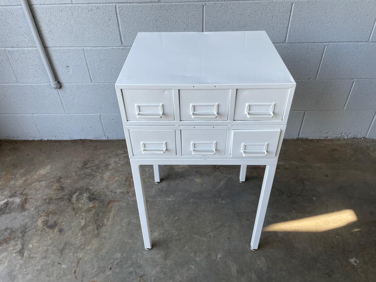 Mid-Century Modern 6 Drawer Card File on Custom Base For Sale