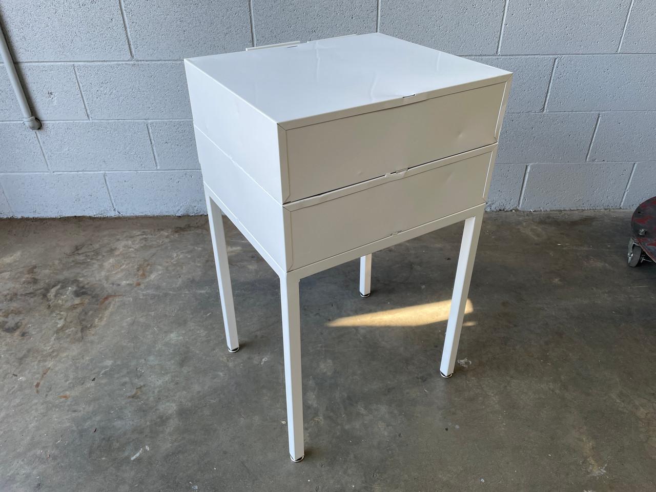 Steel 6 Drawer Card File on Custom Base For Sale