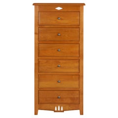 6-Drawer Chest Chiffonnier in solid blond cherry wood, Louis XVI style 