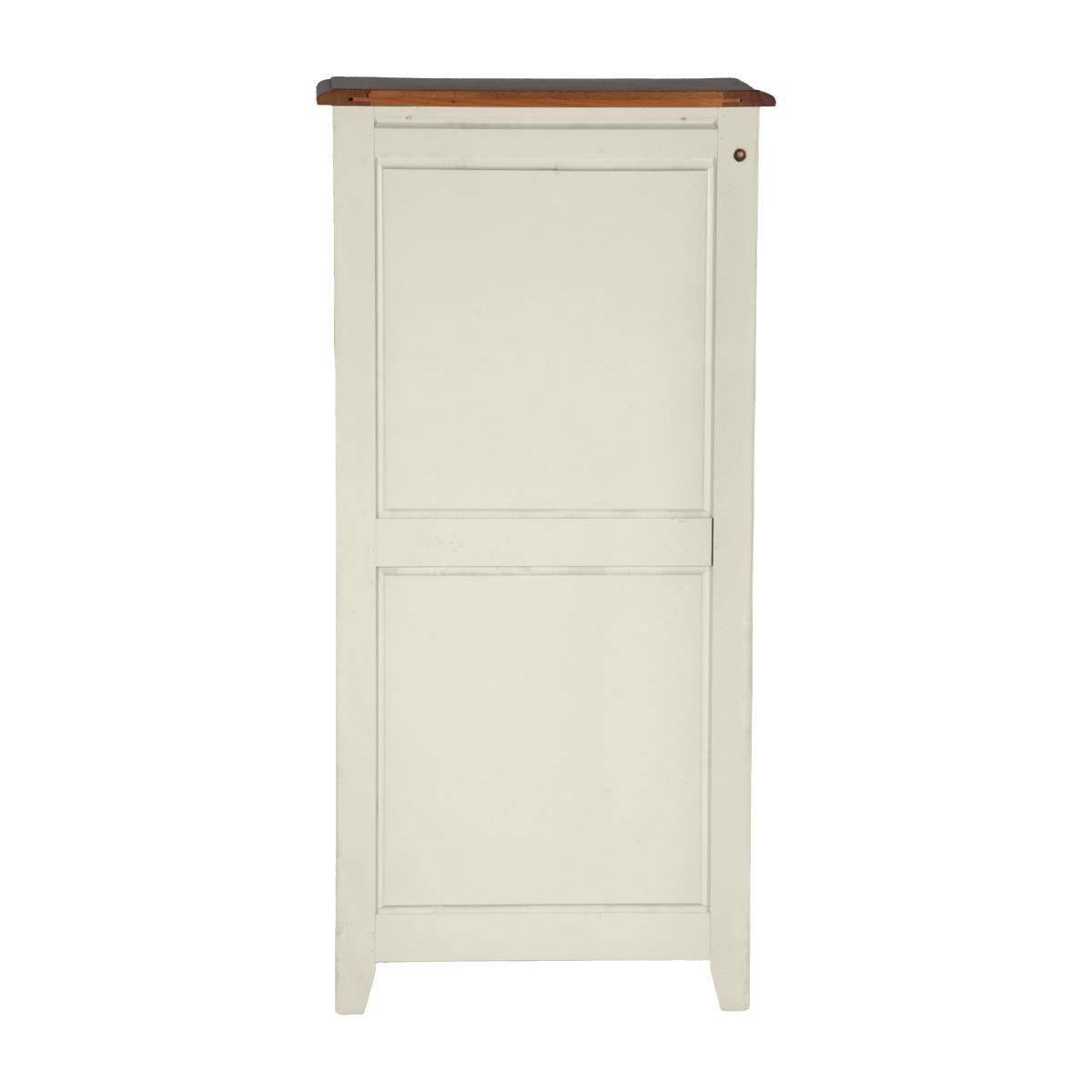 6-drawer French Chiffonier in solid oak, charming white-cream finish For Sale 2