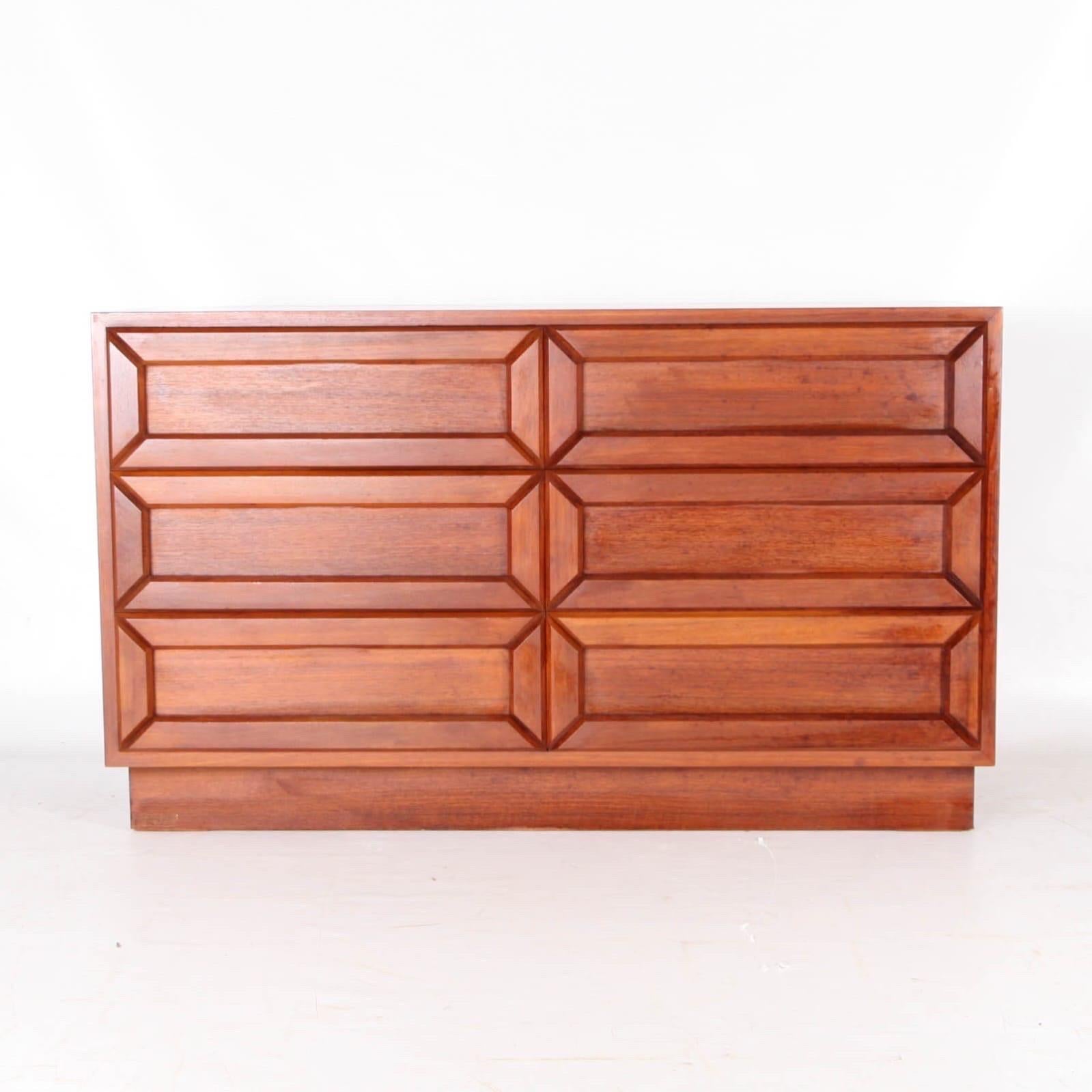 Legno Cassettiera grafica a 6 cassetti in vendita