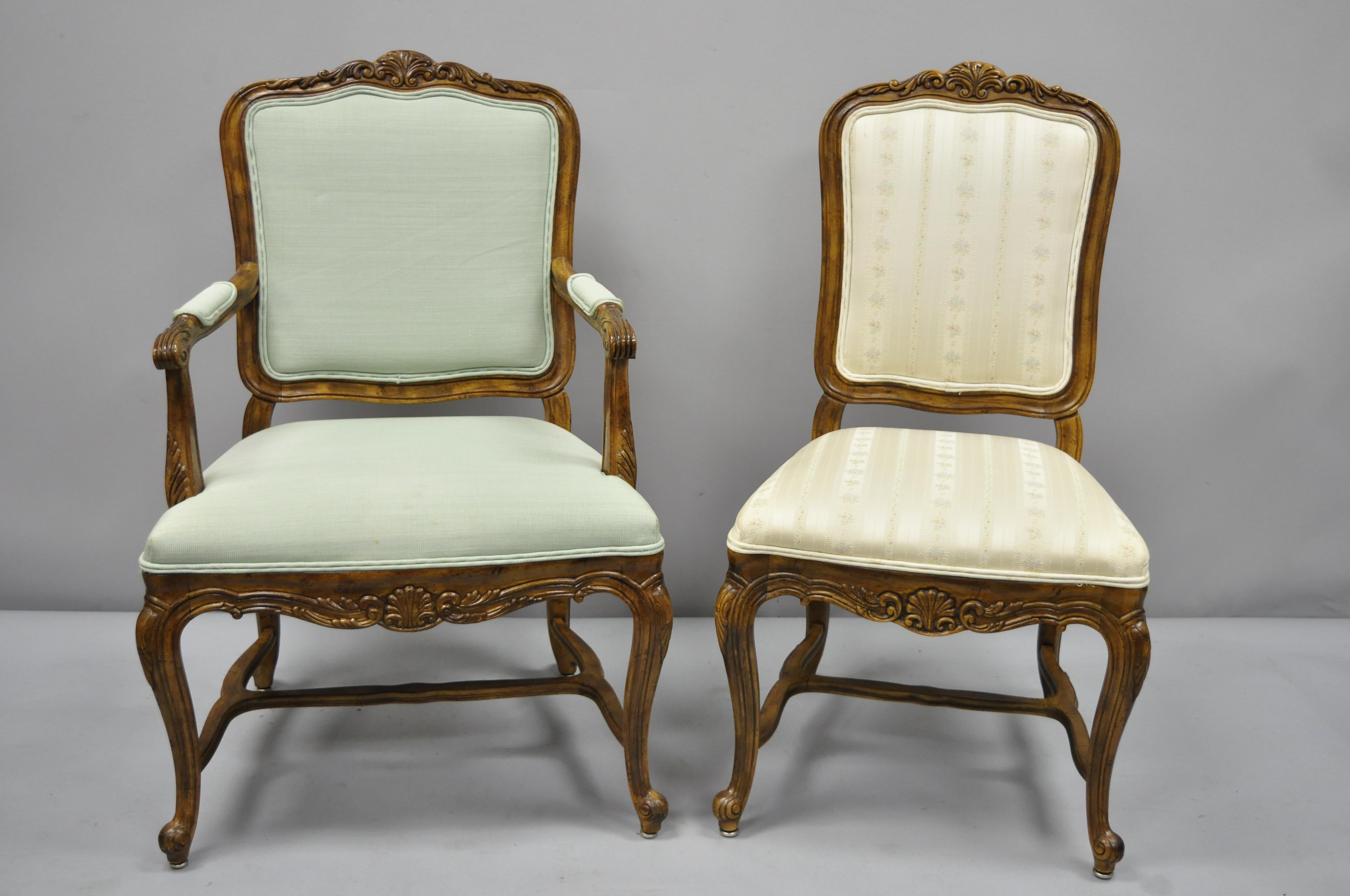 6 Drexel Heritage Old Continent French Provincial Louis XV Style Dining Chairs 3