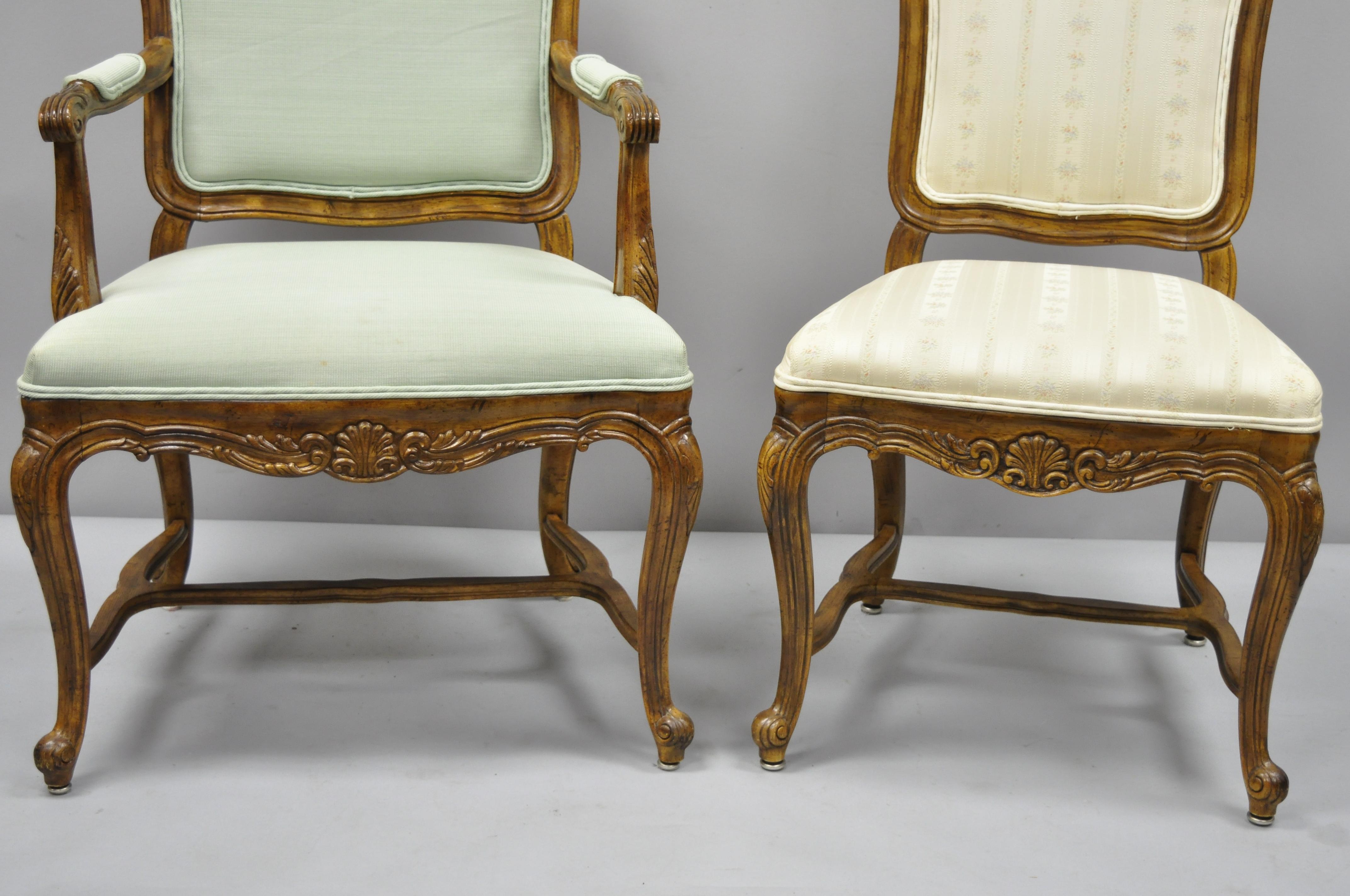 American 6 Drexel Heritage Old Continent French Provincial Louis XV Style Dining Chairs