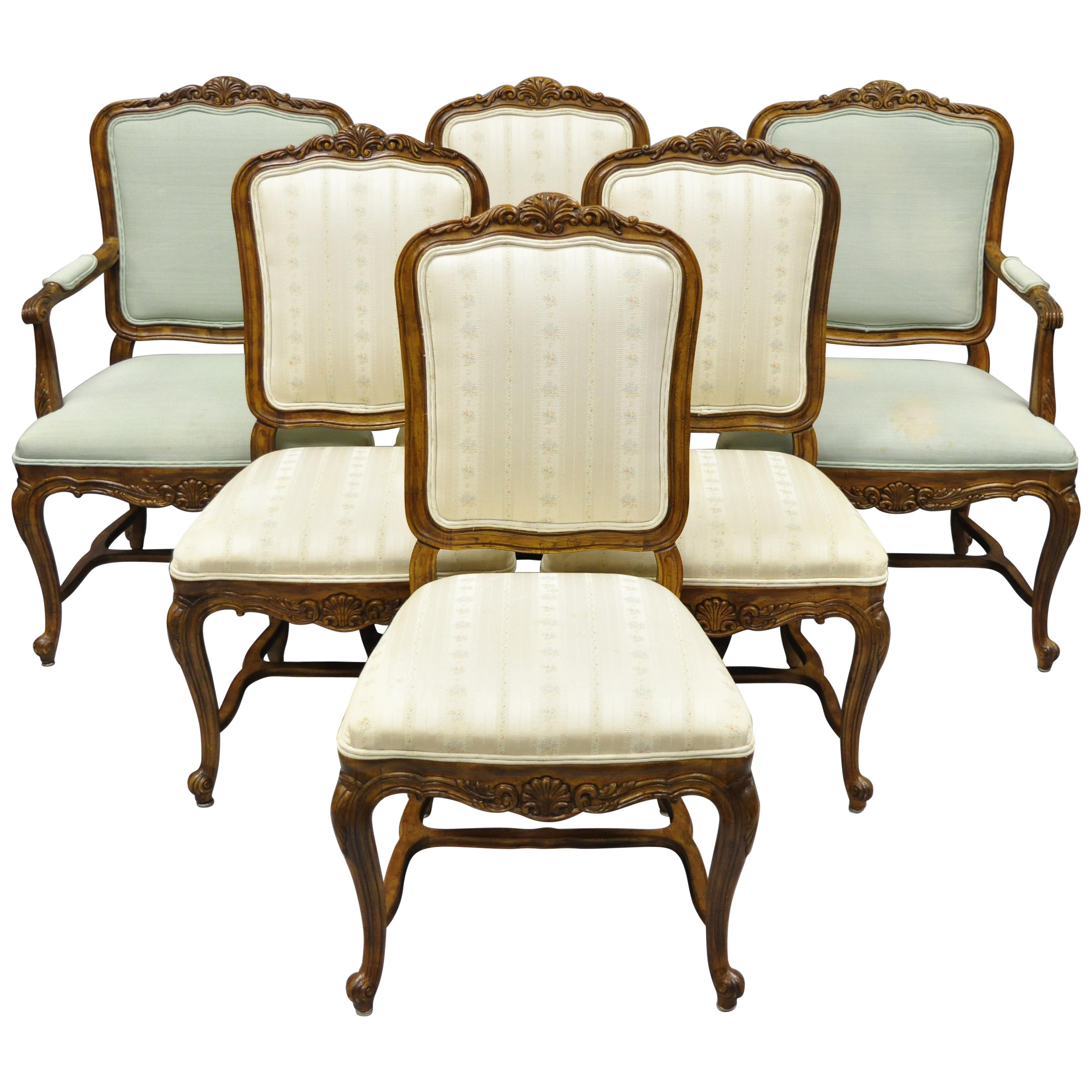 6 Drexel Heritage Old Continent French Provincial Louis XV Style Dining Chairs