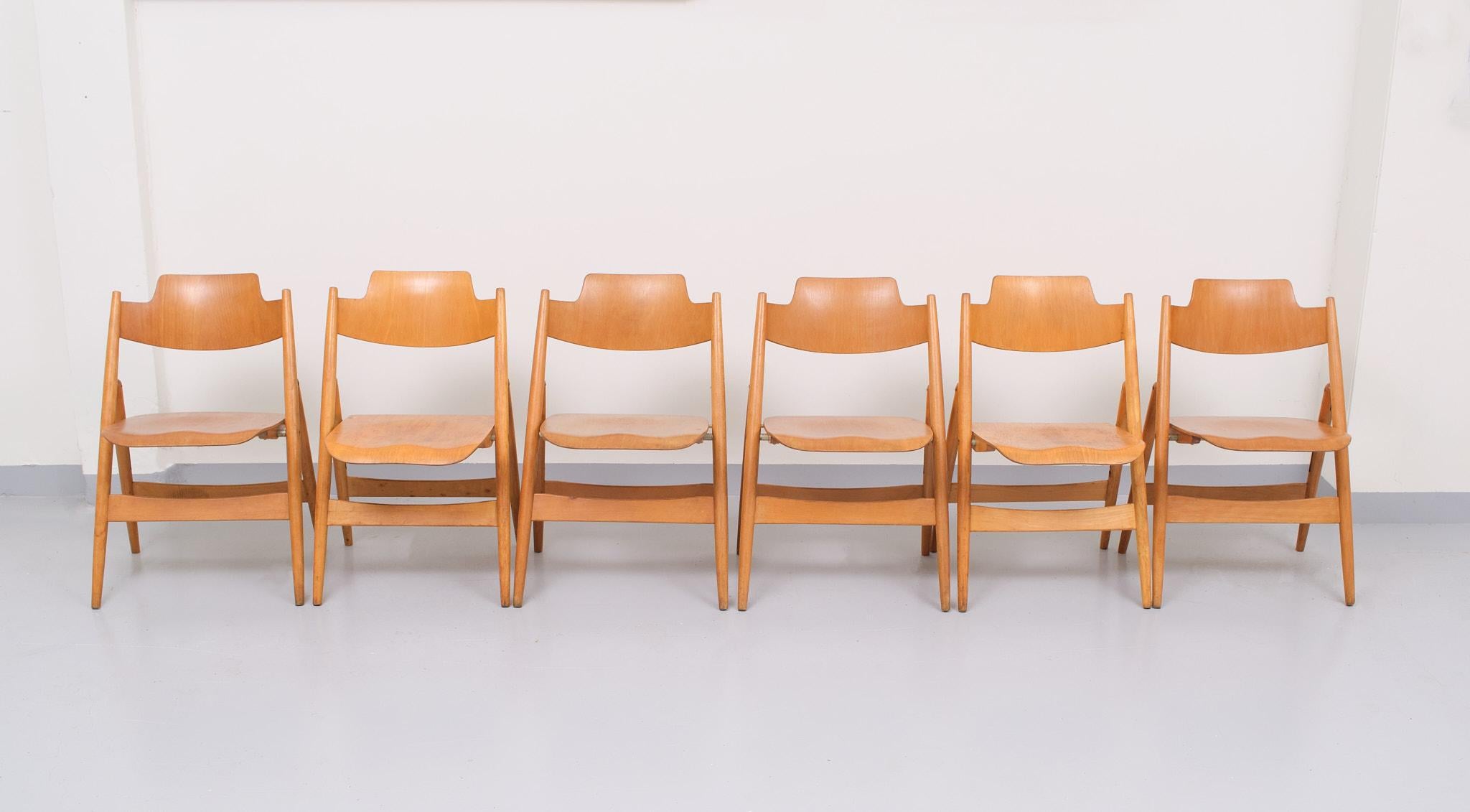 6 Egon Eiermann SE18 Folding Chairs, 1952 5