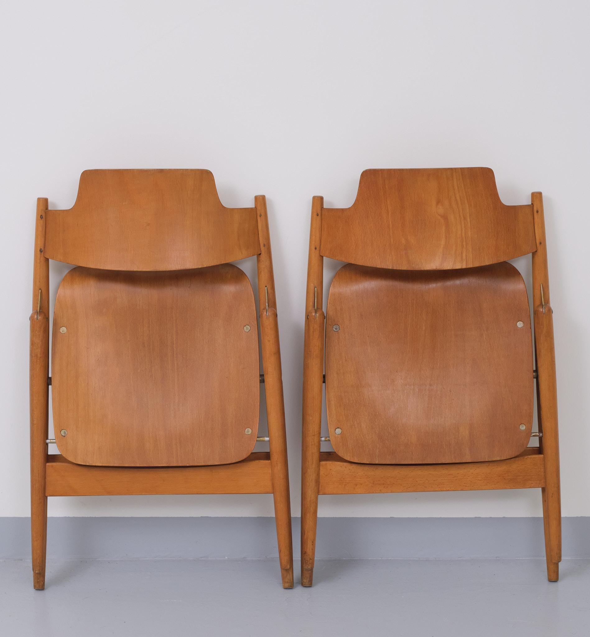 German 6 Egon Eiermann SE18 Folding Chairs, 1952