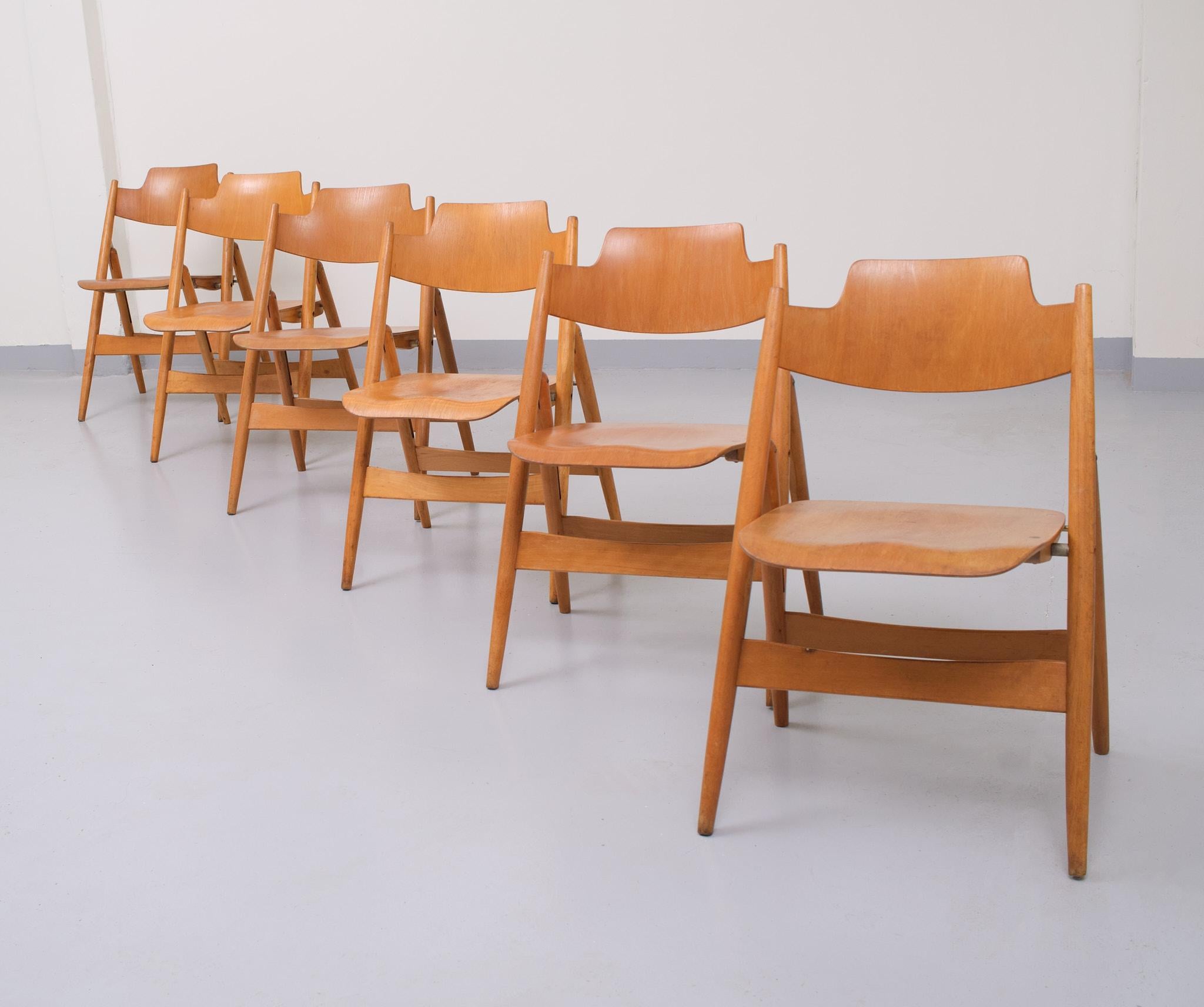 6 Egon Eiermann SE18 Folding Chairs, 1952 2