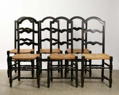 6 Elegant Neo-rustic chairs circa 1950