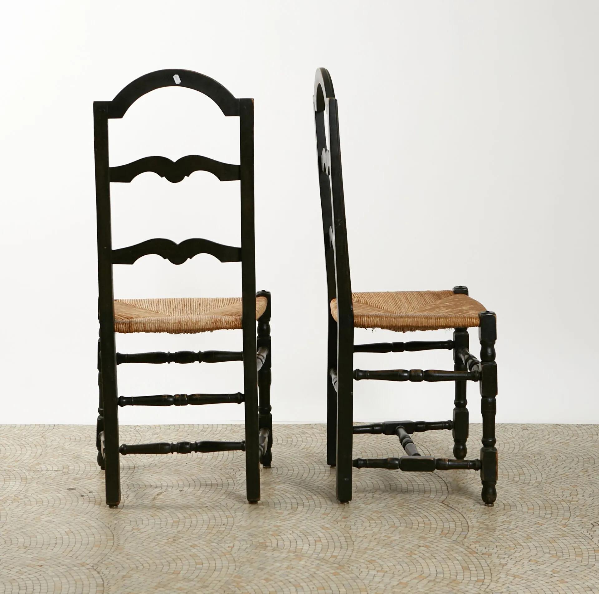 6 eleganti sedie neo-rustiche del 1950 circa In condizioni buone in vendita a Saint-Ouen, FR