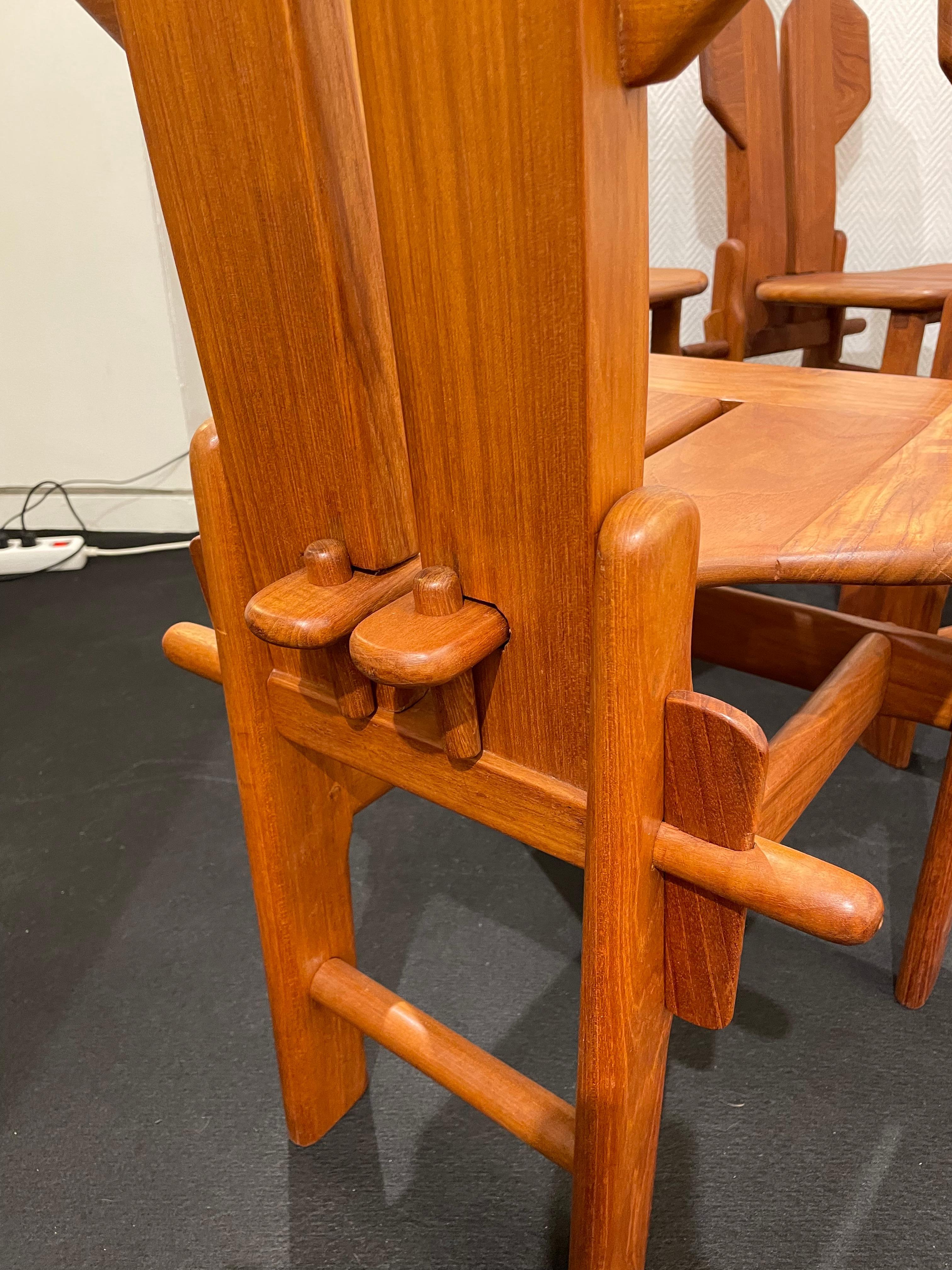 Wood 6 Elm Sculpture Chairs