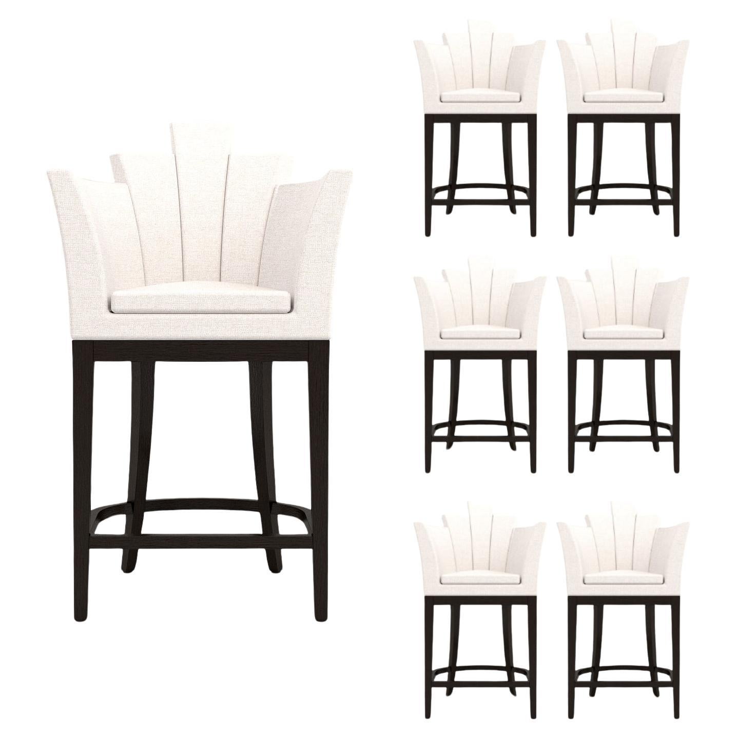 6 Empire Bar Stools - Handcrafted Modern Stool with Stained Legs