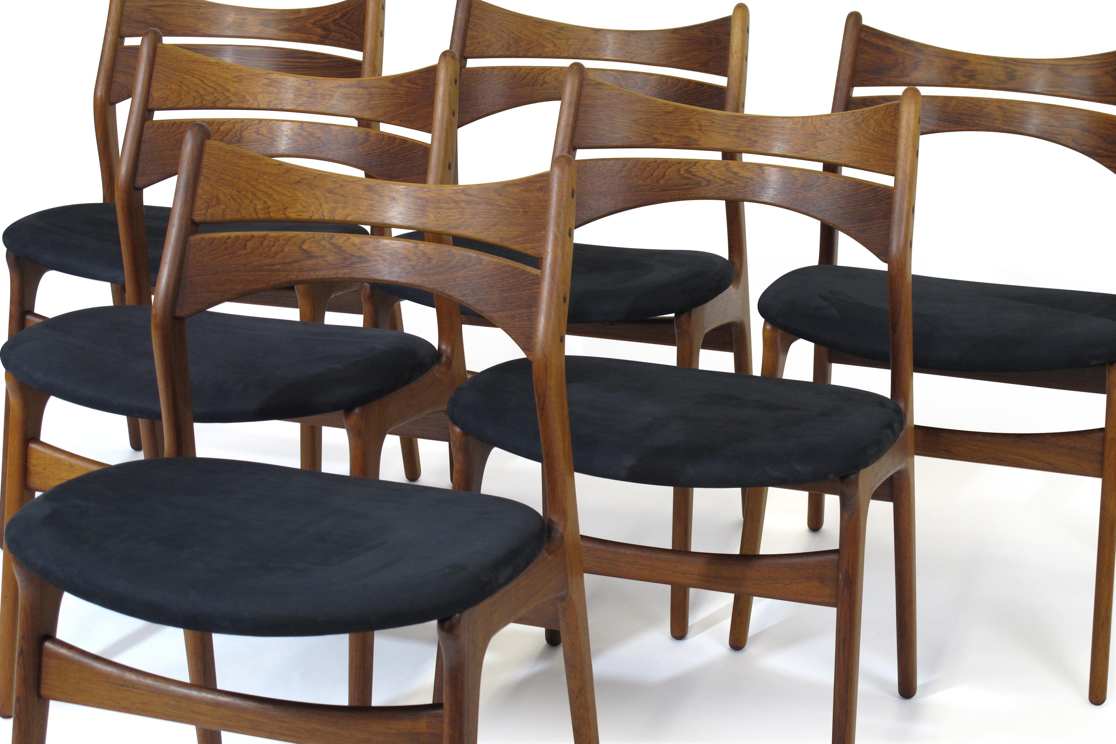 Scandinavian Modern Erik Buch Rosewood Dining Chairs, Set of 6