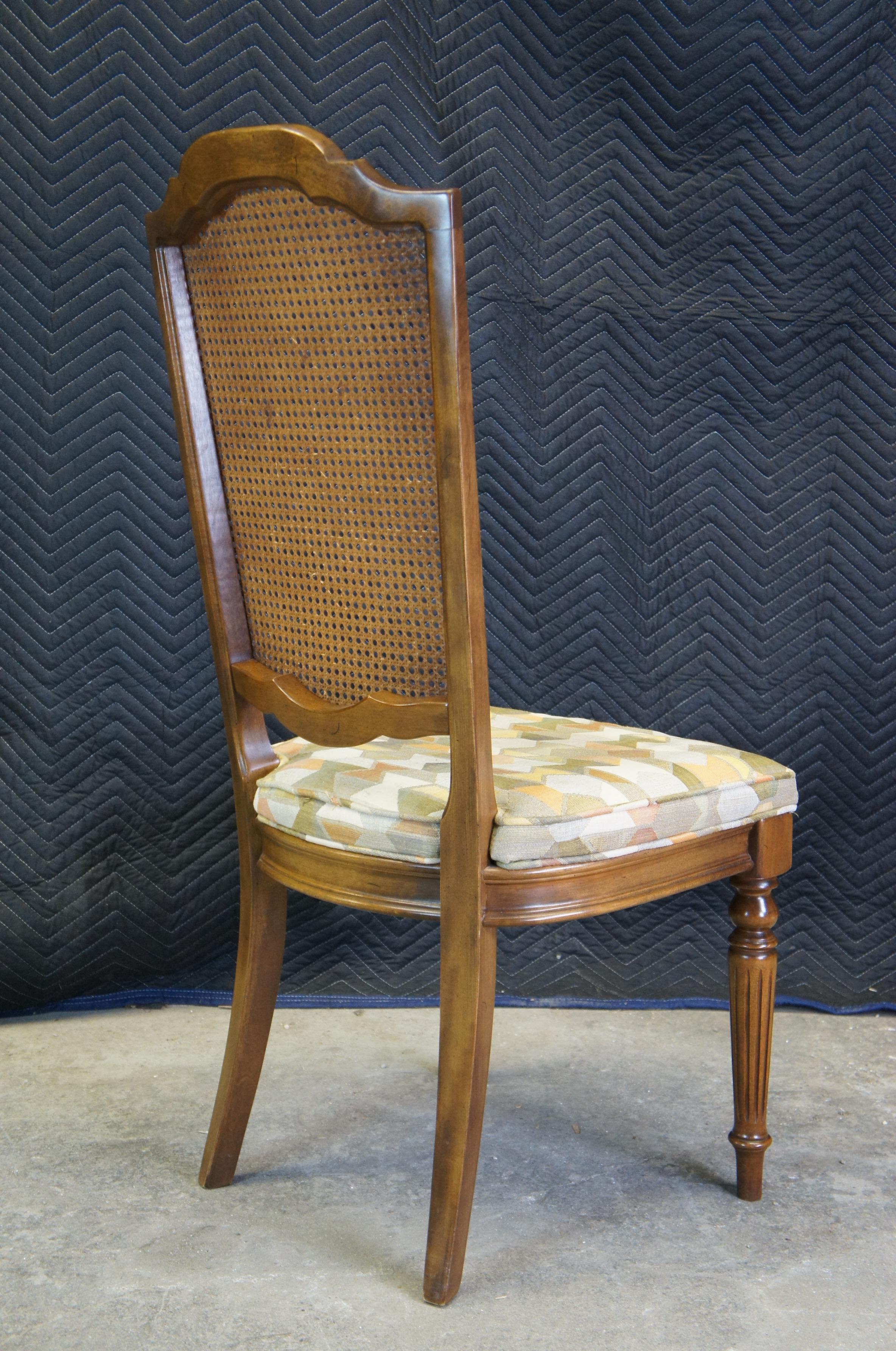 6 Ethan Allen Classic Manor Maple Caned Dining Chairs French Country Vtg 15-6012 1