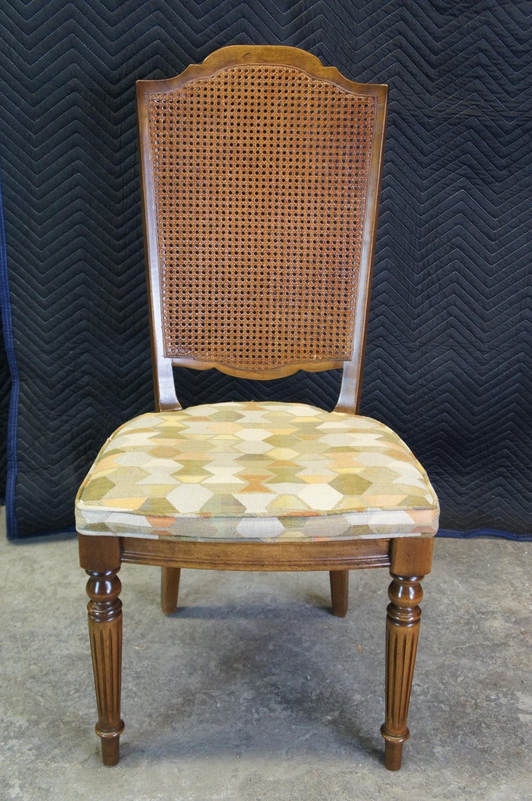 6 Ethan Allen Classic Manor Maple Caned Dining Chairs French Country Vtg 156012 at 1stDibs