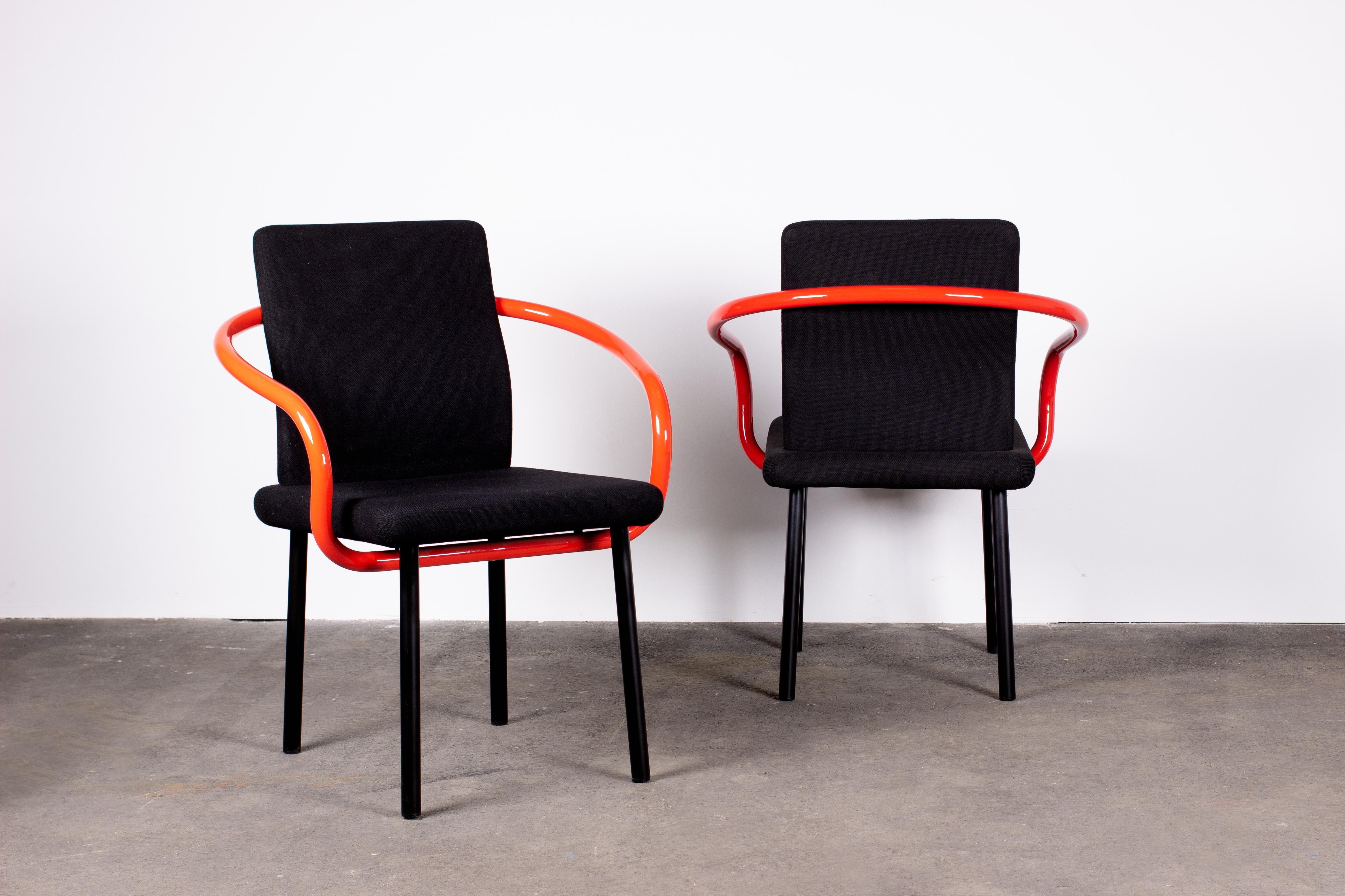 Lacquered 6 Ettore Sottsass Mandarin Chairs for Knoll