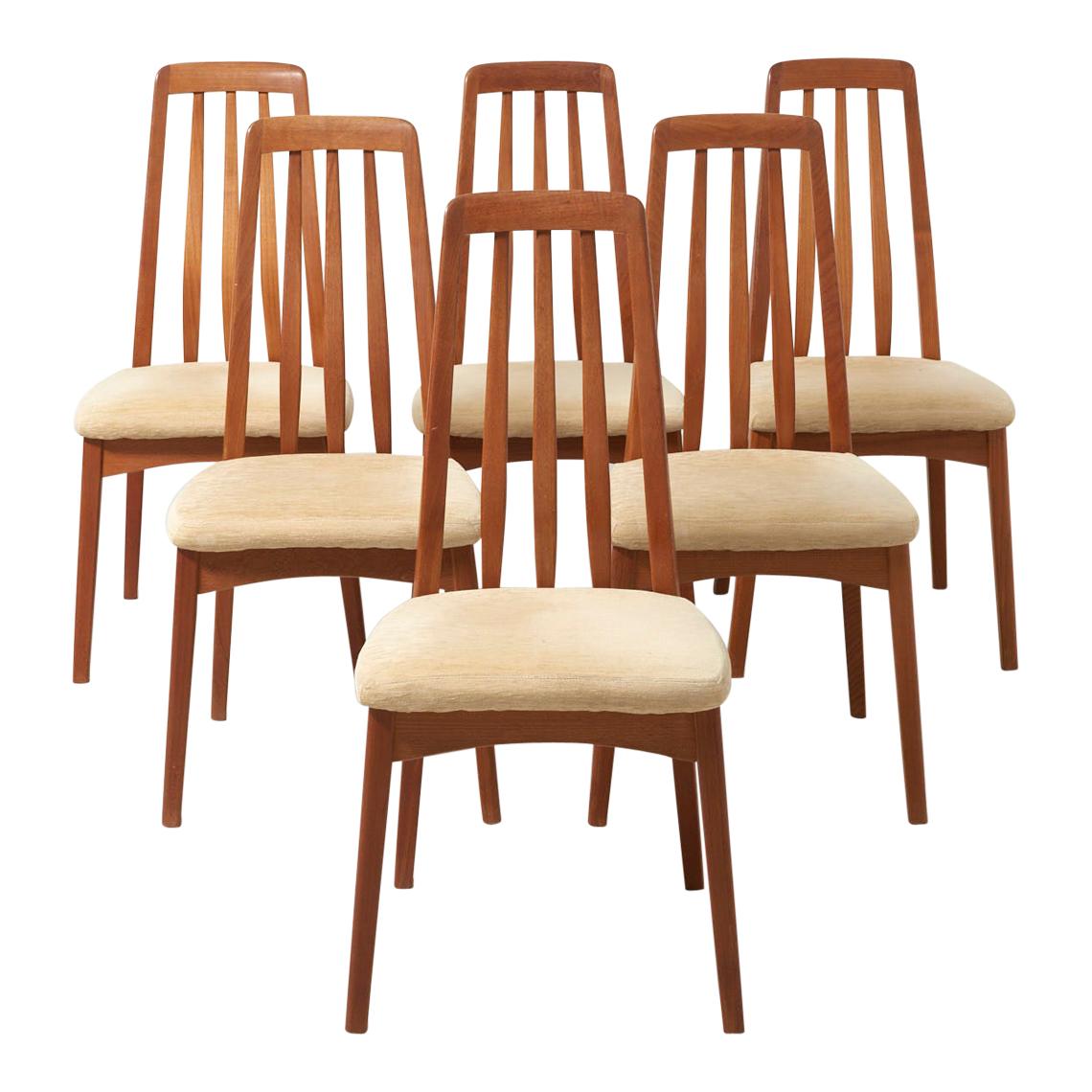 6 Eva Chairs by Niels Koefoed, 1960s For Sale