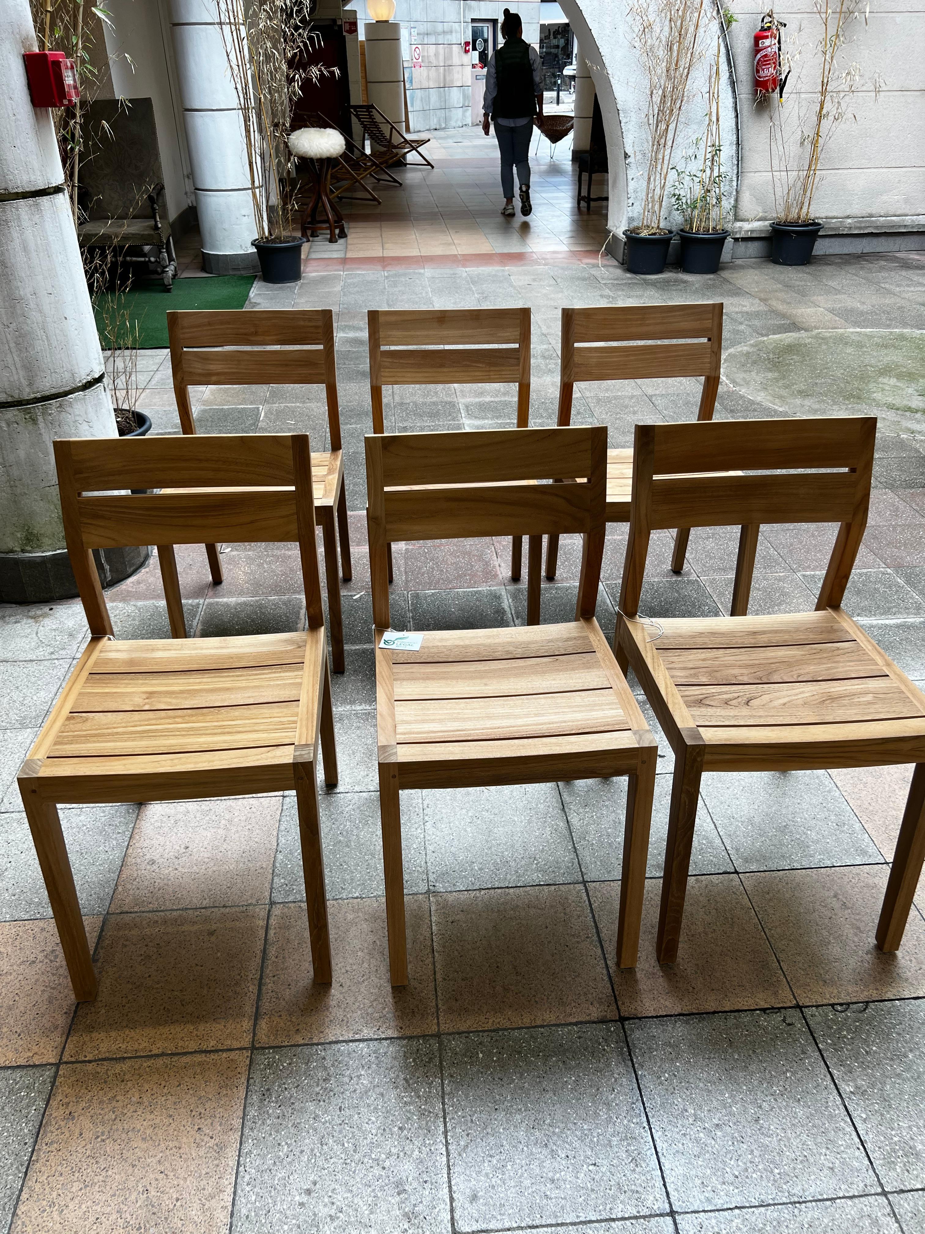 Bois 6 chaises EX1 Ethnicraft édition en vente
