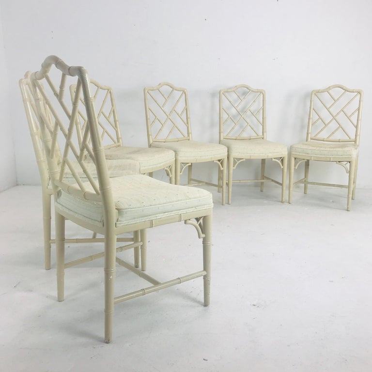 6 Faux Bamboo Chinese Chippendale Style, Faux Bamboo Dining Chairs Uk