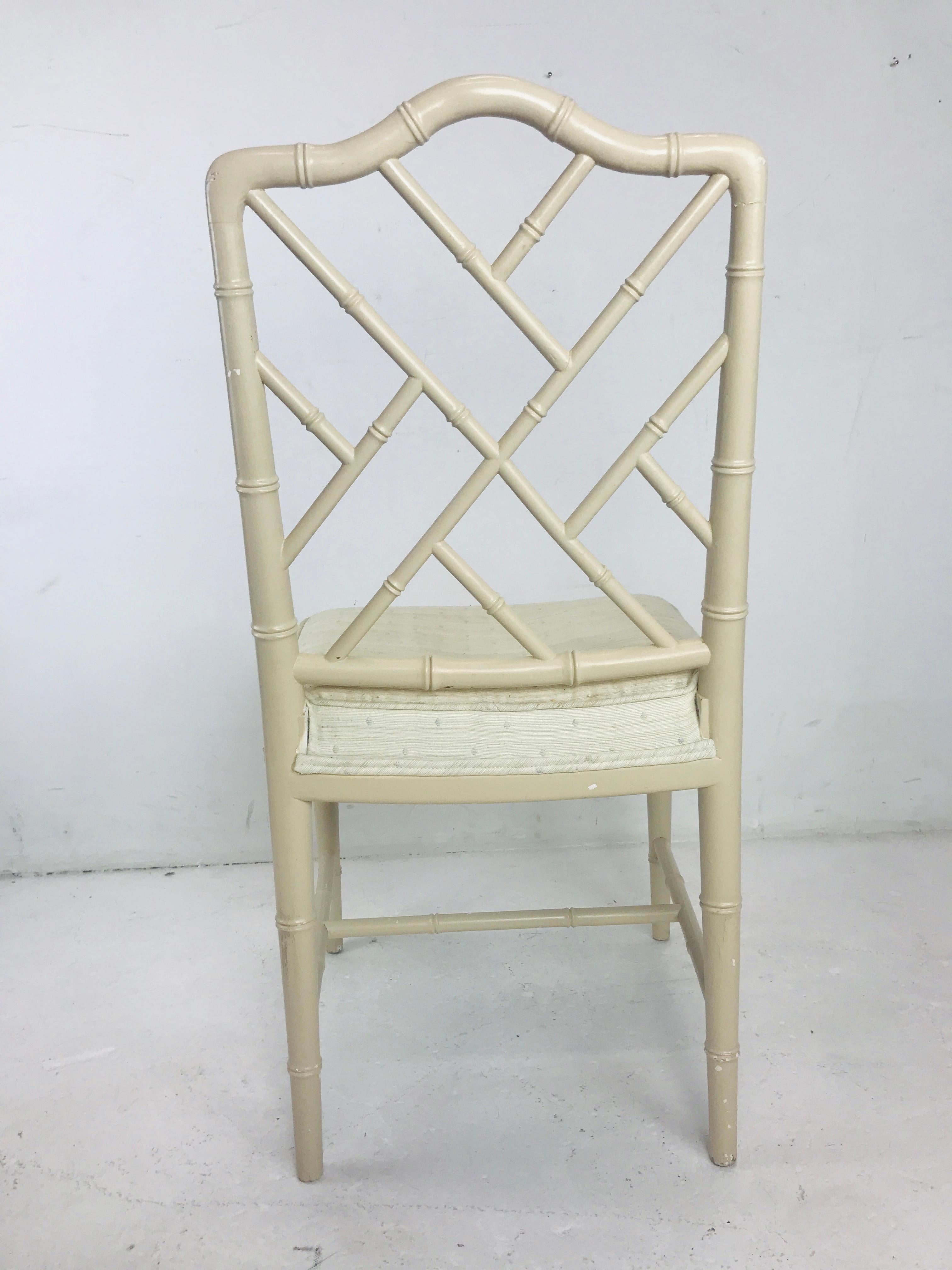 Mid-20th Century 6 Faux Bamboo Chinese Chippendale Style Dining Chairs