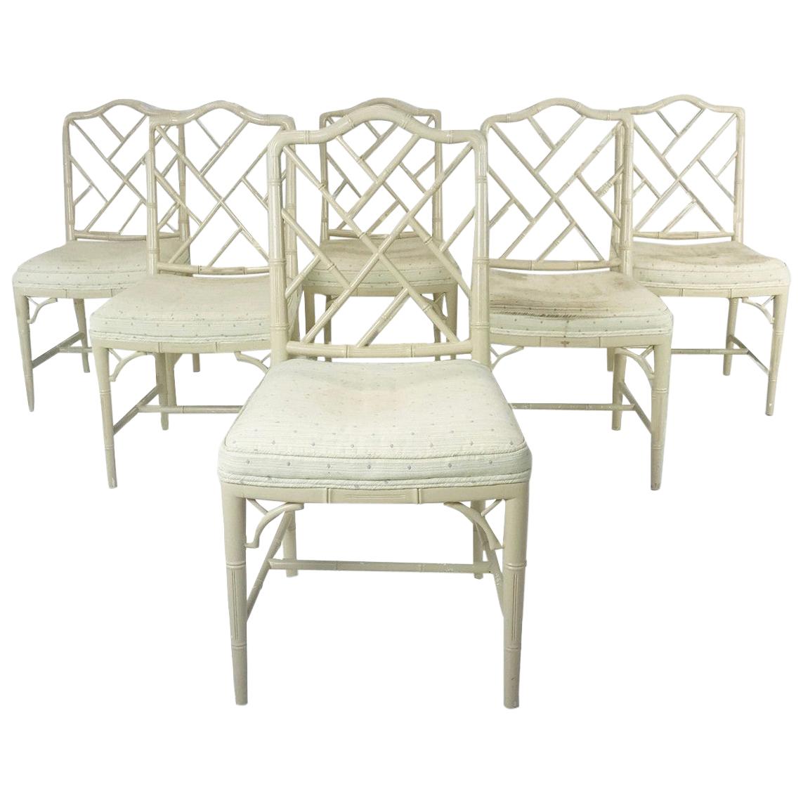 6 Faux Bamboo Chinese Chippendale Style Dining Chairs at 1stDibs | faux bamboo  dining chairs, bamboo style dining chairs, chippendale bamboo dining chairs