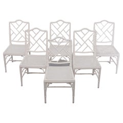 6 faux bamboo dining chairs France 1970s