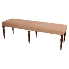 Antique 6 Feet Walnut Bench From The 19th Century
