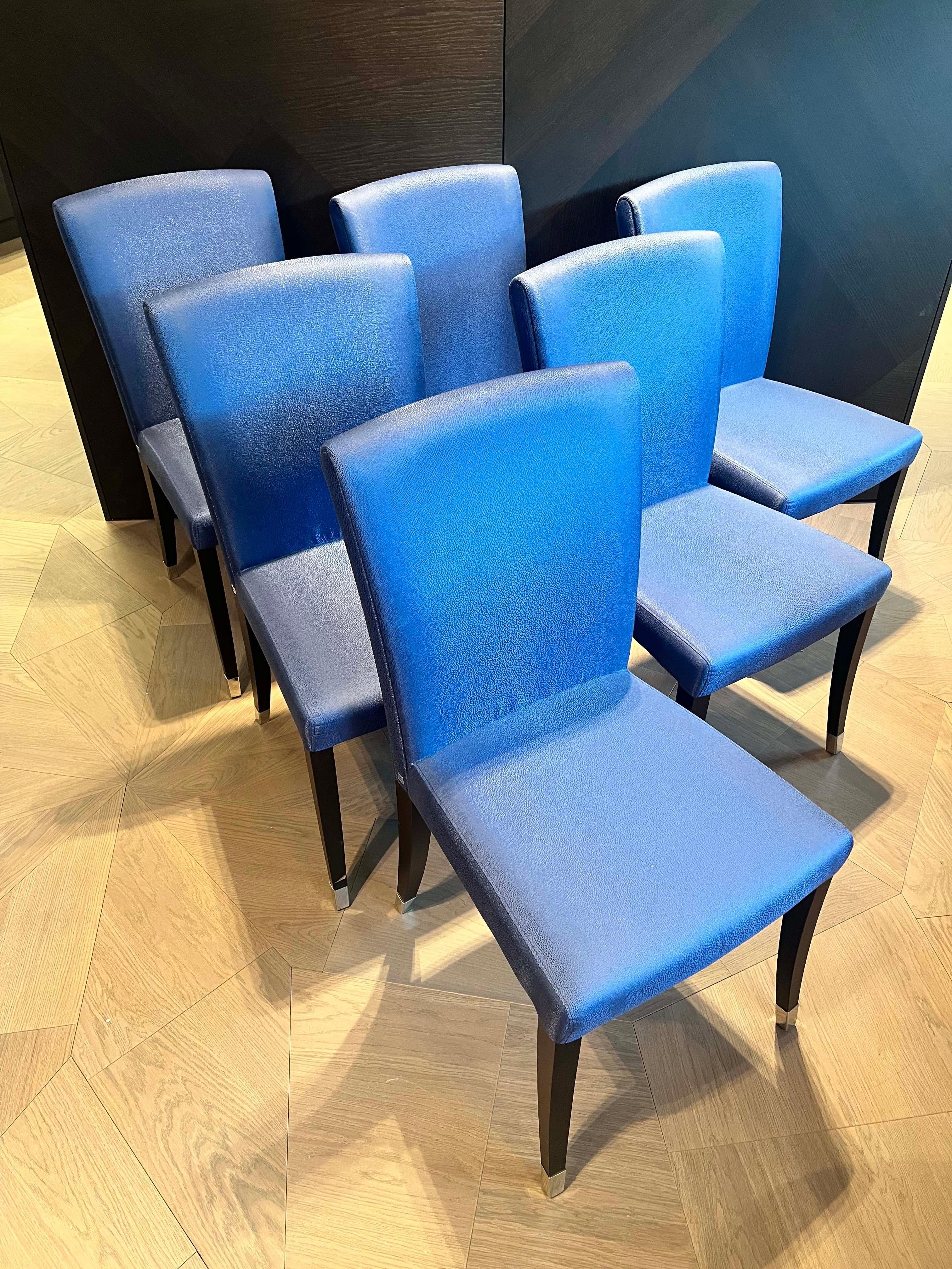 Wood 6 FENDI CASA Dining Chairs For Sale