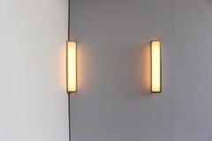 6 Fine French Art Deco Brushed Nickel and Glass Angle Sconces by Perzel