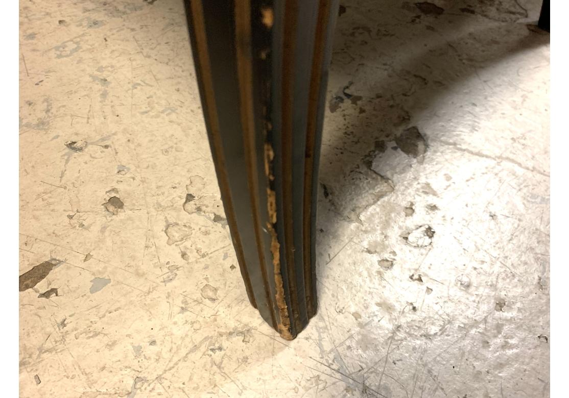 6 Finely Crafted Neoclassical Style Ebonized & Gilt Dining for Restoration For Sale 15