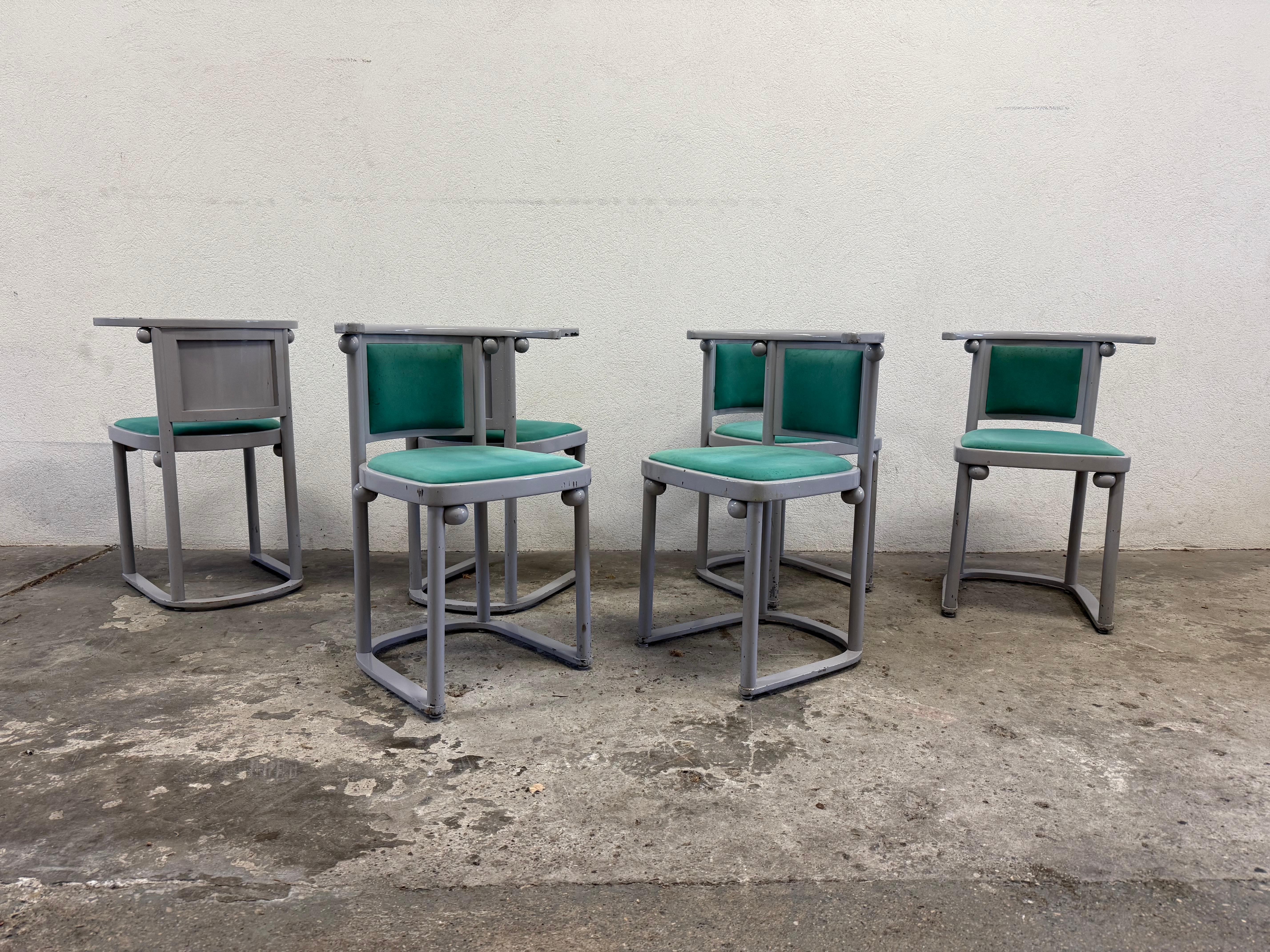 6 Sillas Fledermaus de Josef Hoffmann Jugendstil en venta
