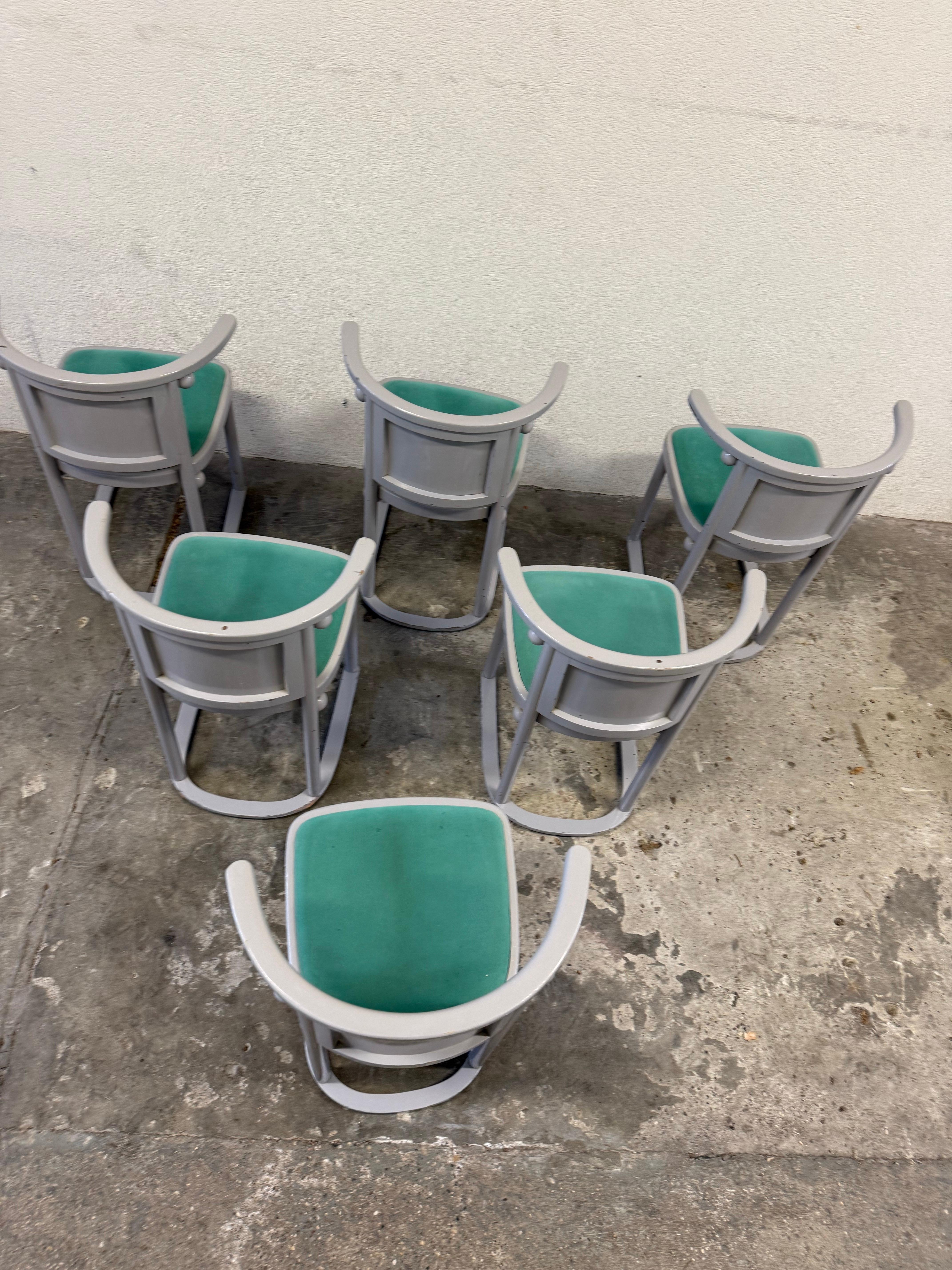 6 Sillas Fledermaus de Josef Hoffmann Austríaco en venta