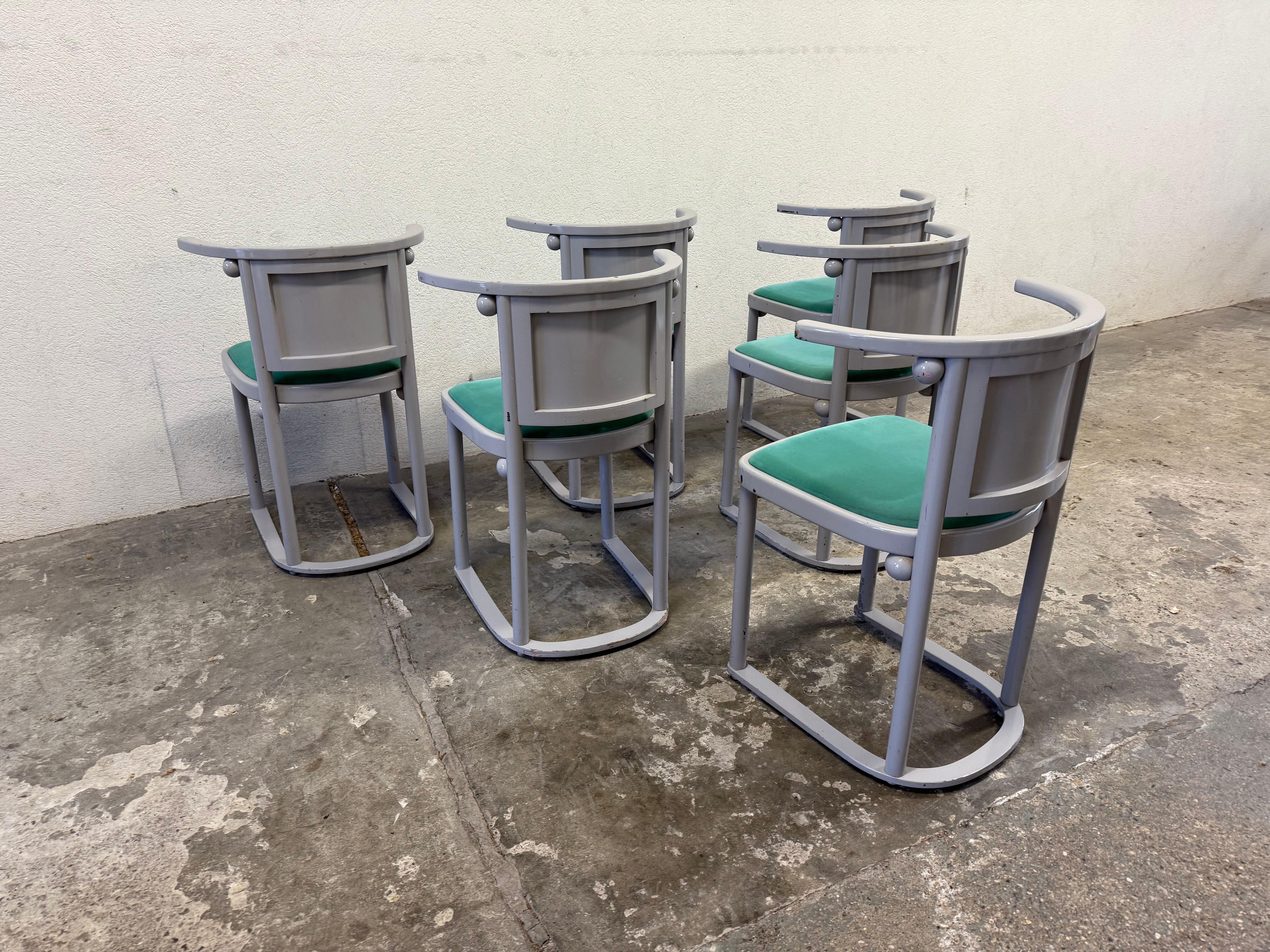6 Sillas Fledermaus de Josef Hoffmann siglo XX en venta