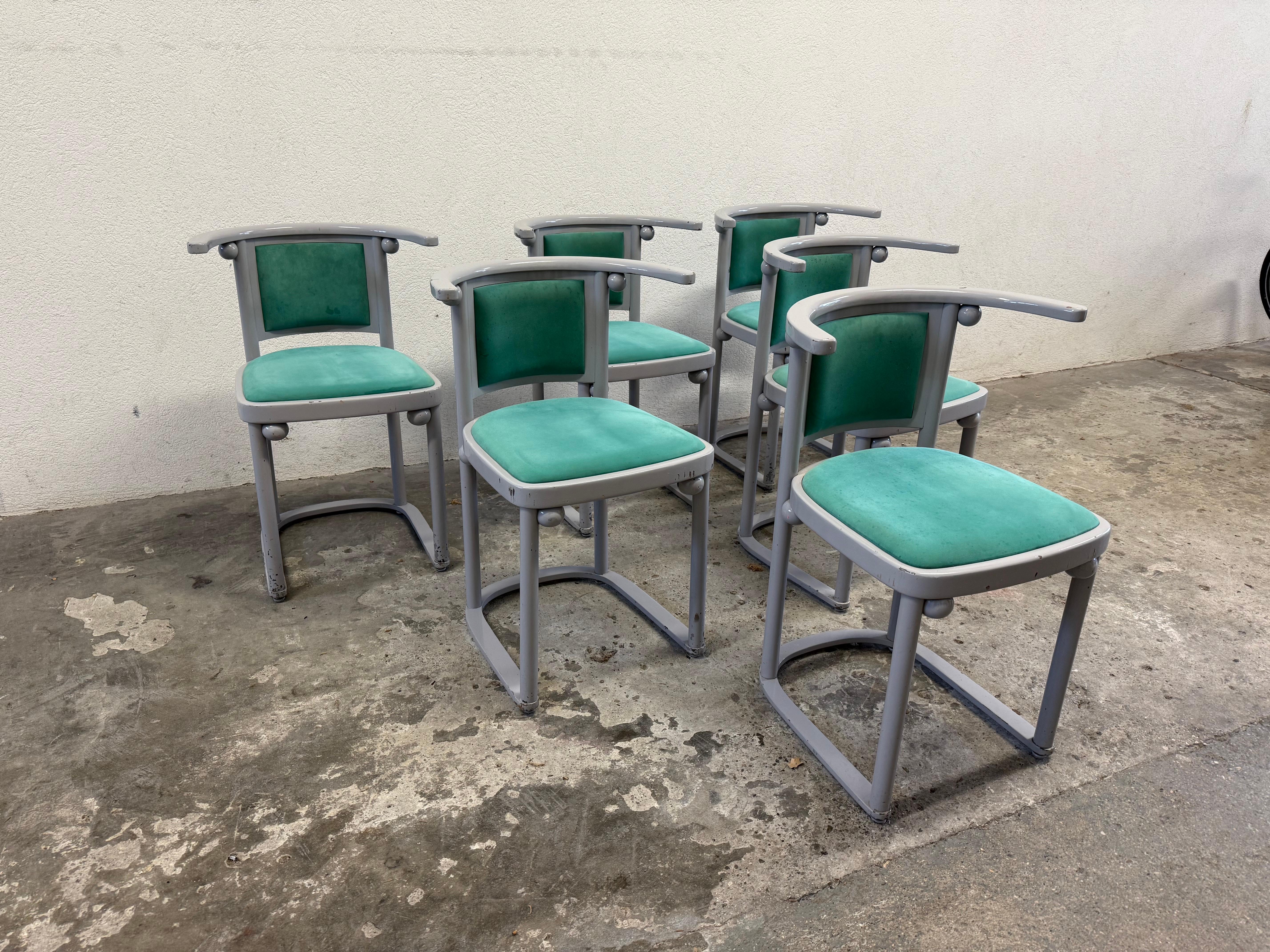 6 Sillas Fledermaus de Josef Hoffmann en venta 2