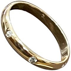 6 Flush Set Bezel Diamond Eternity Wedding Band in 14 Karat Yellow Gold Size 8.2