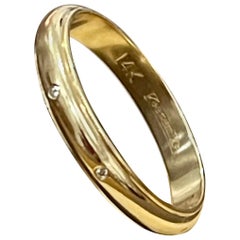 6 Flush Set Bezel Diamond Eternity Wedding Band in 14 Karat Yellow Gold