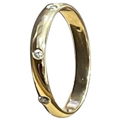 6 Flush Set Bezel Diamond Eternity Wedding Band in 14 Karat Yellow Gold Size 8.2