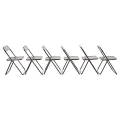 6 Folding Lucite "Plia" Chair by Piretti for Castelli, Italy