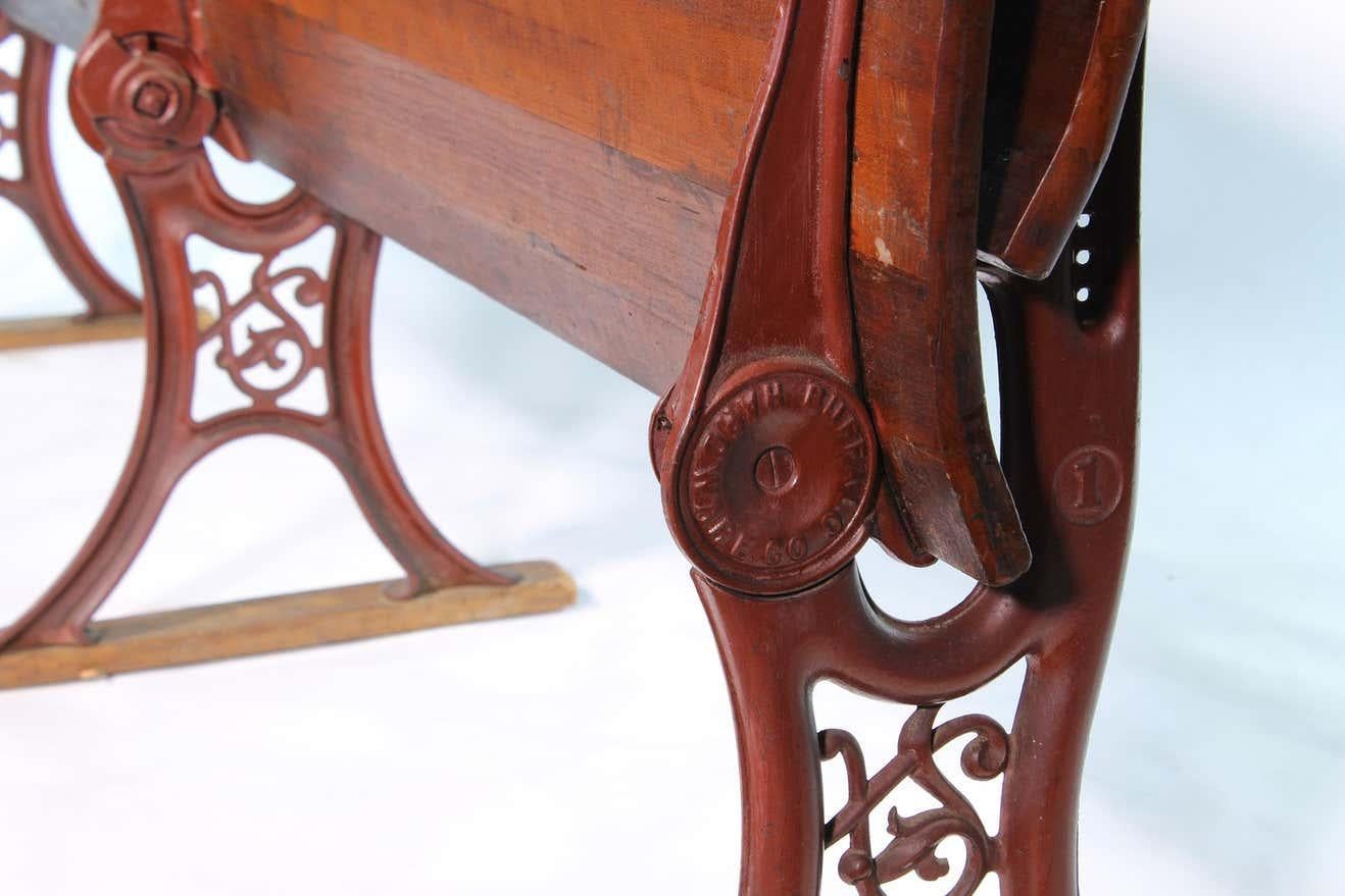 American 6 Foot Folding Train Station Bench