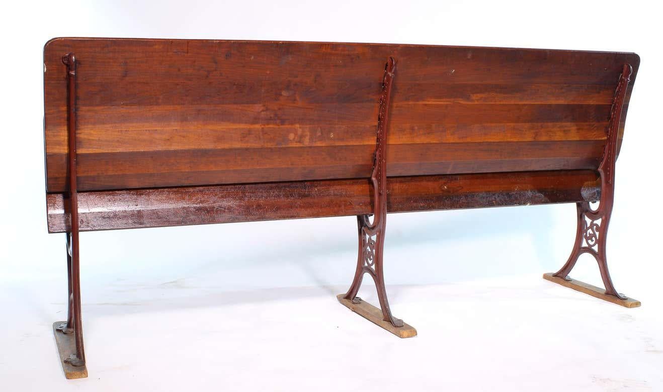 20th Century 6 Foot Folding Train Station Bench