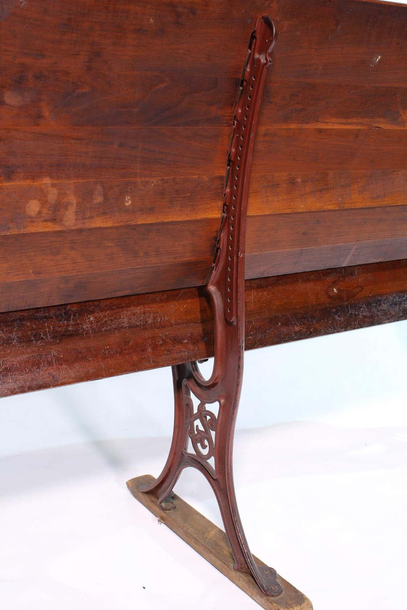 Iron 6 Foot Folding Train Station Bench