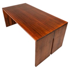 6 Foot Handmade Minimalist Custom-made Dining Table in Walnut, USA, c. 1980s